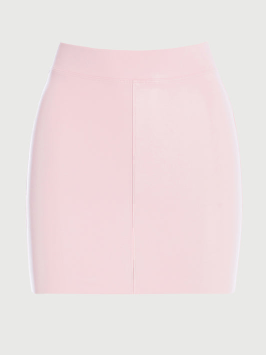 Vegan Leather Seam Mini Skirt