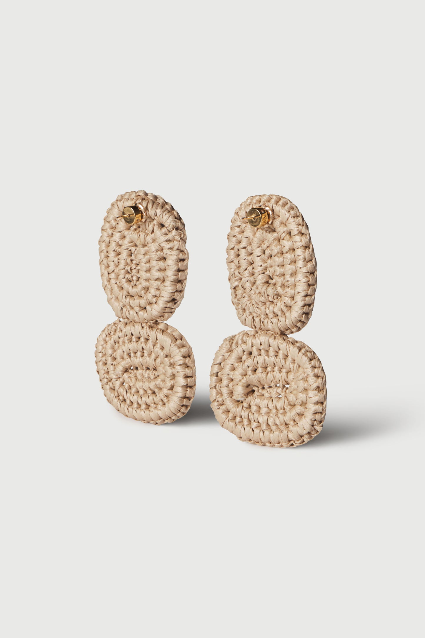 Nude Crochet Knit Tier Drop Earrings