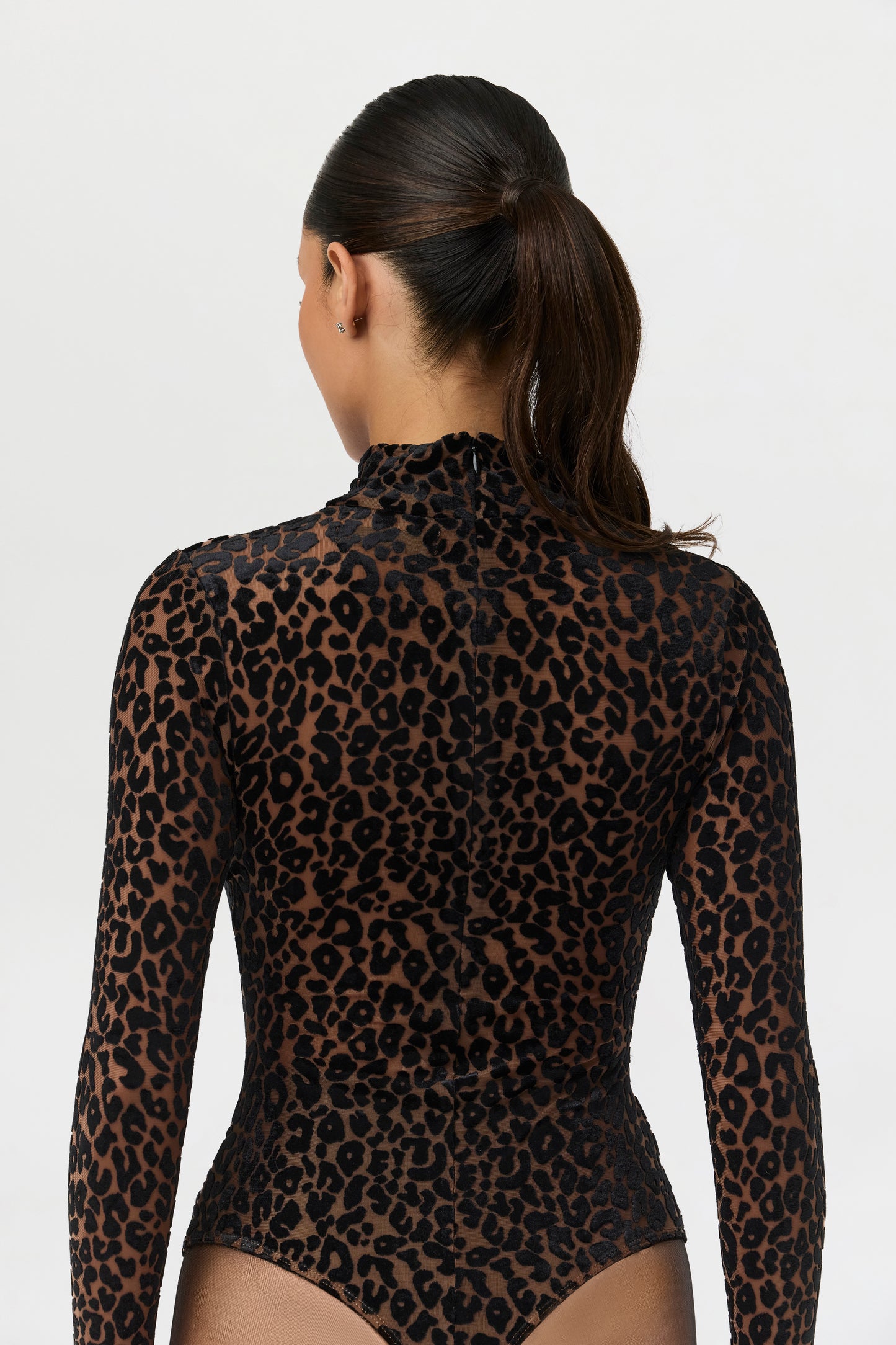 Burnout Print Turtleneck Bodysuit
