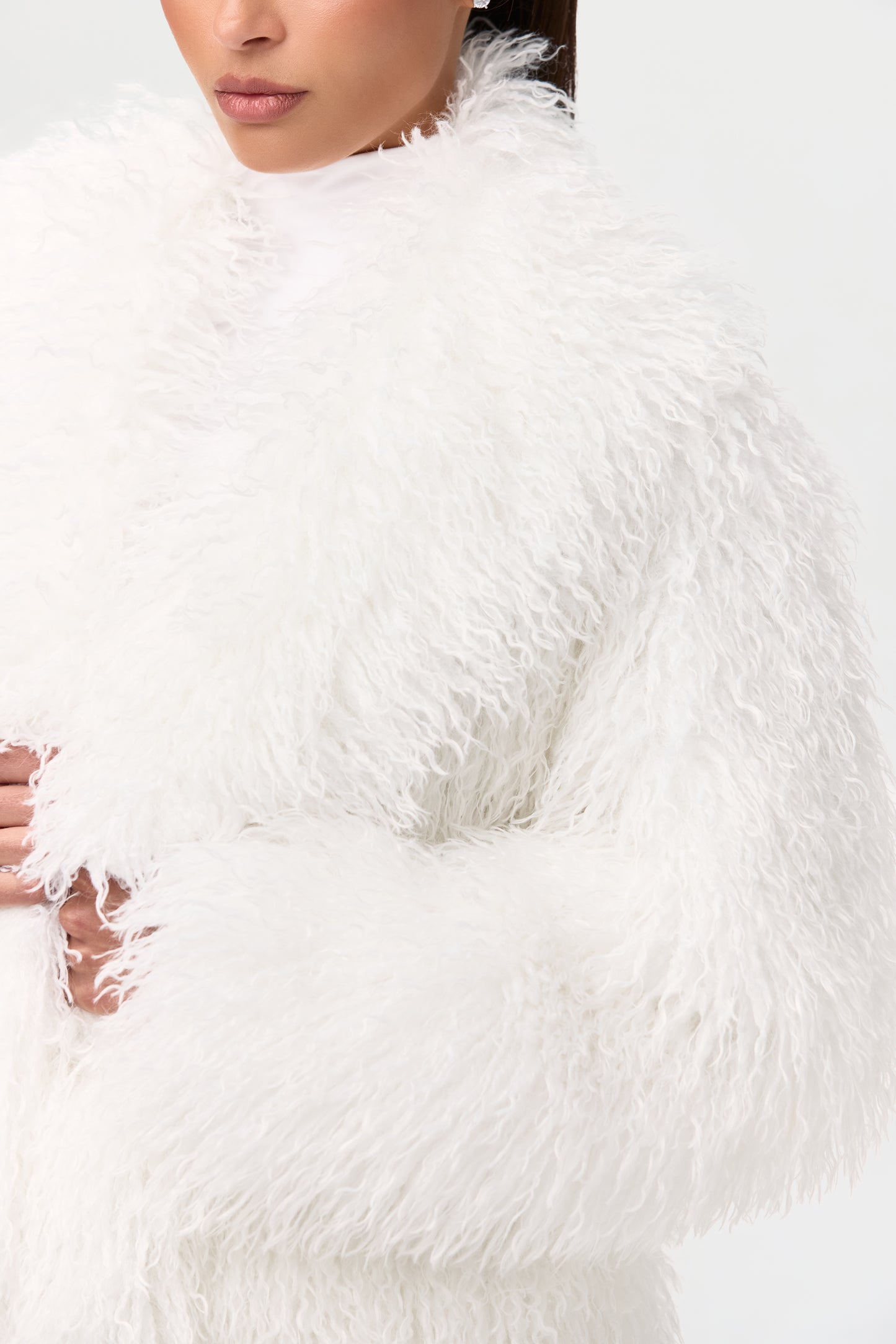 Faux Fur Plush Long Coat