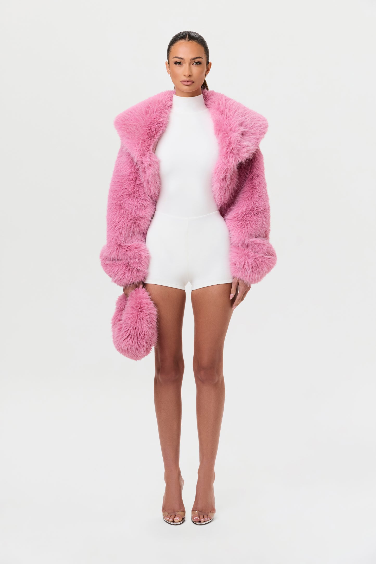 Faux Fur Plush Cropped Jacket