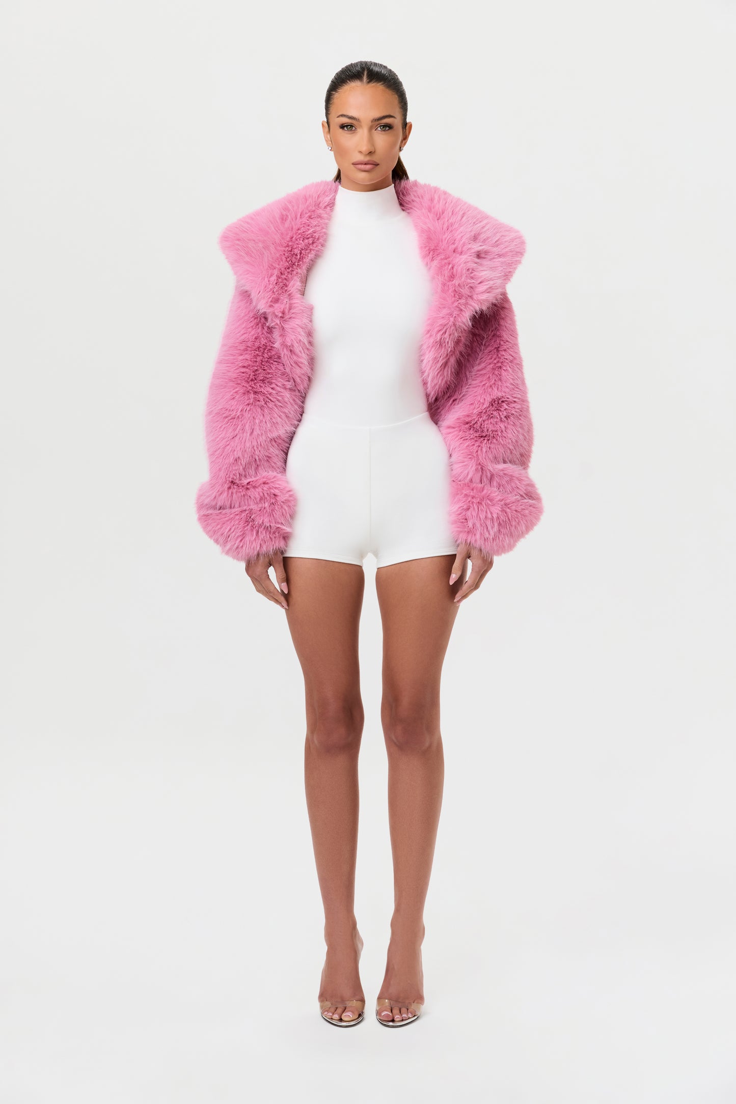 Faux Fur Plush Cropped Jacket