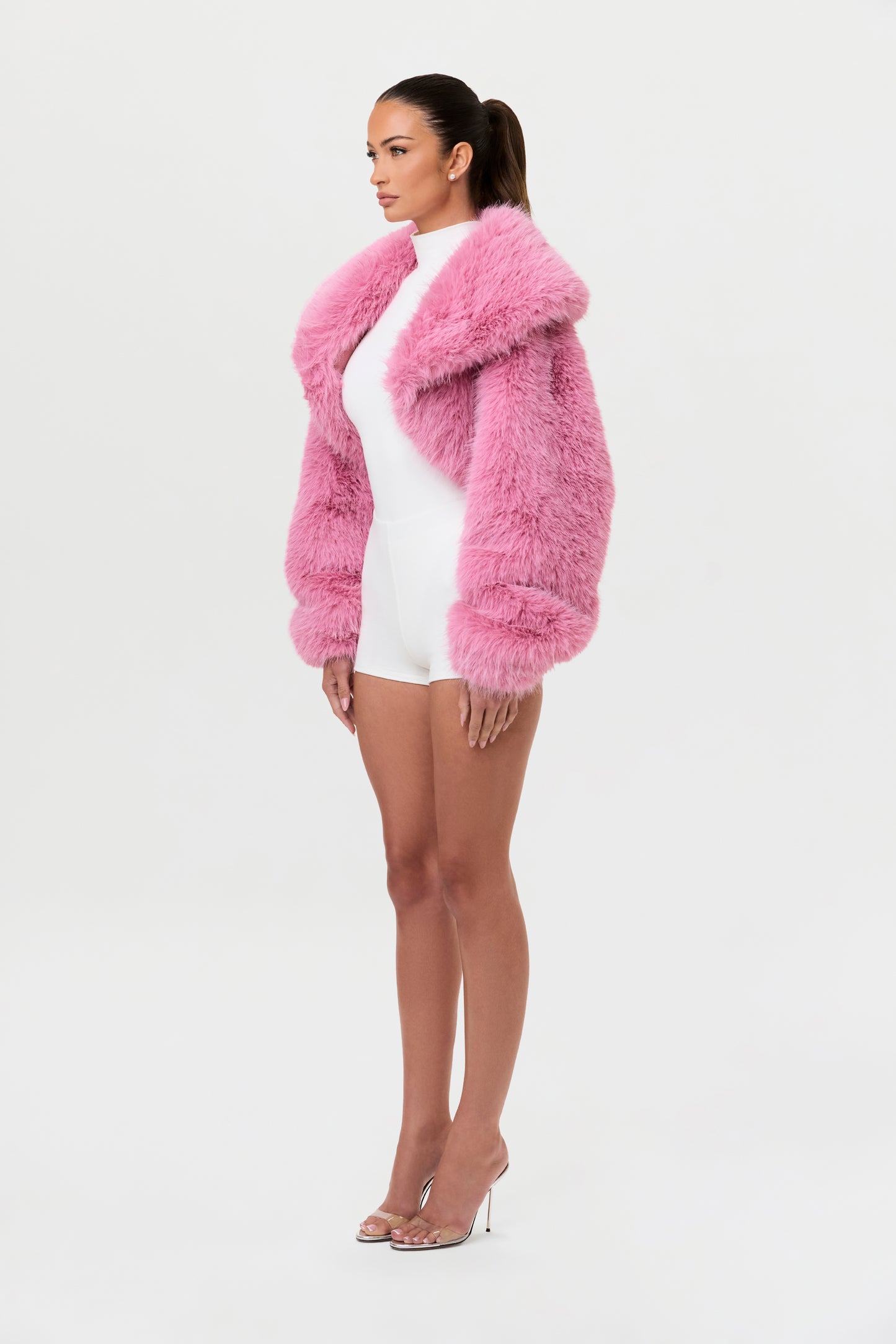 Faux Fur Plush Cropped Jacket