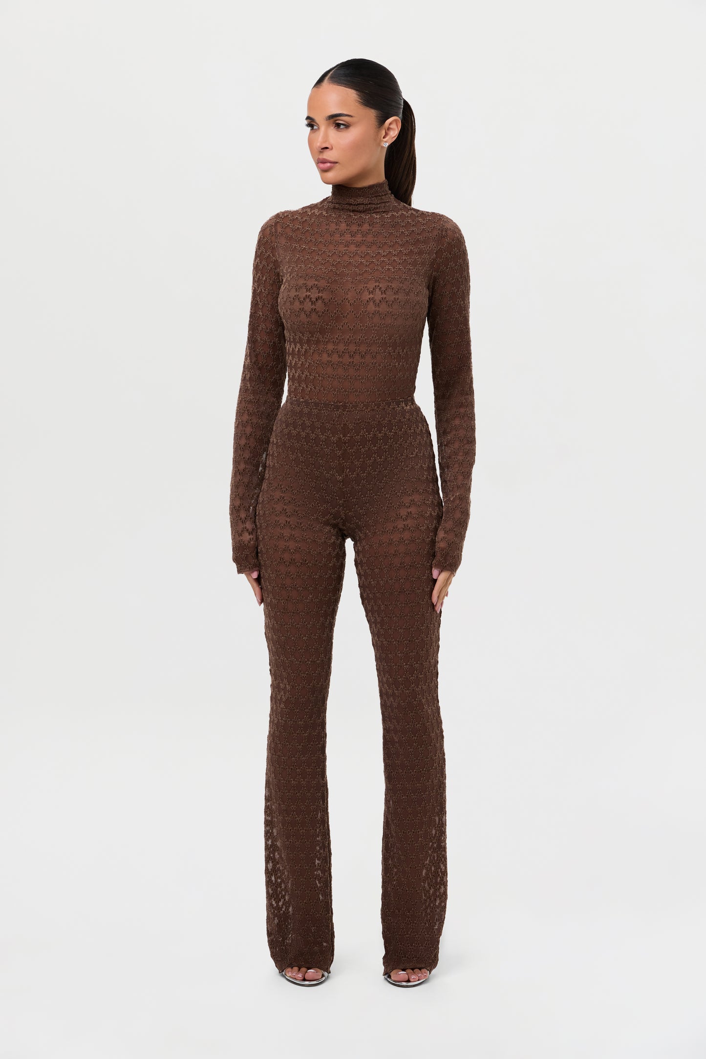 Velvet Mesh Bootcut Pant