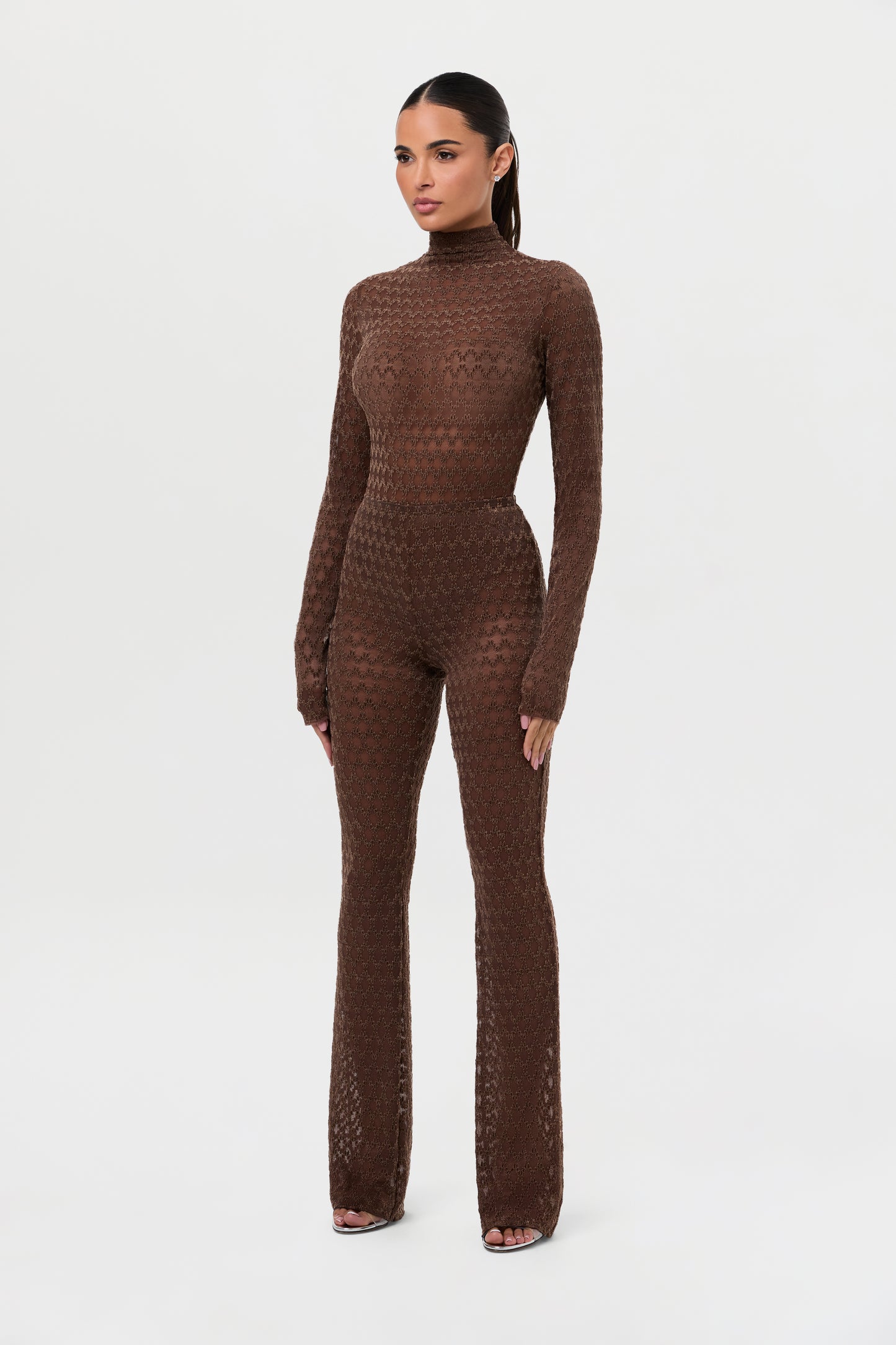 Velvet Mesh Bootcut Pant