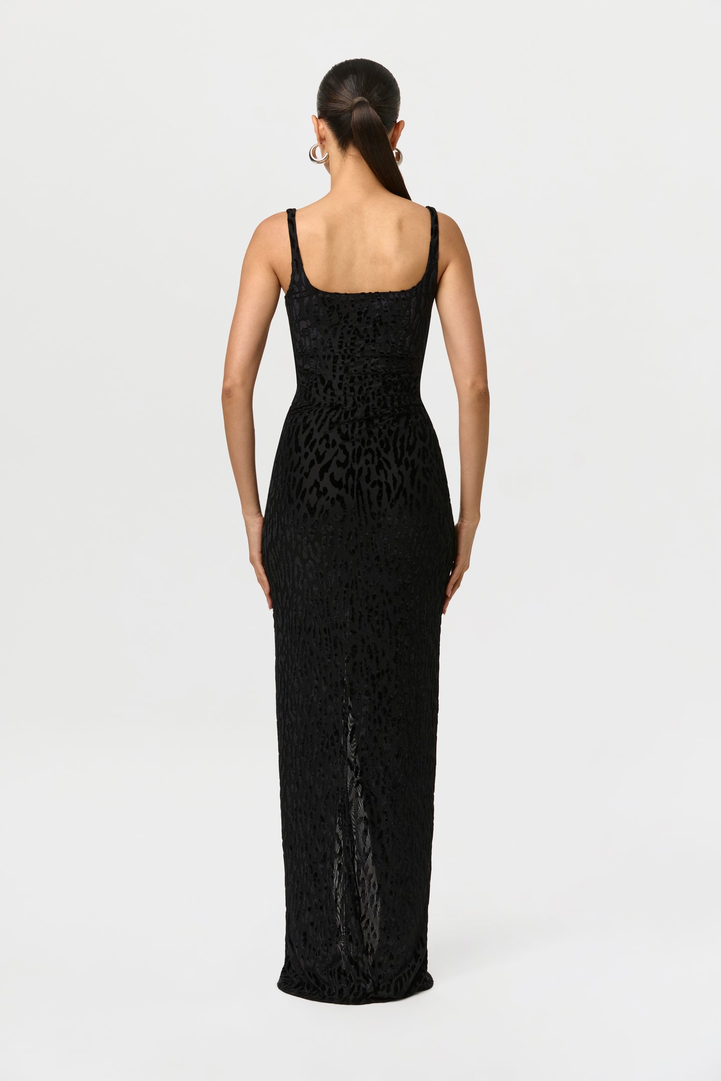 Black Burnout Scoop Tank Bodysuit