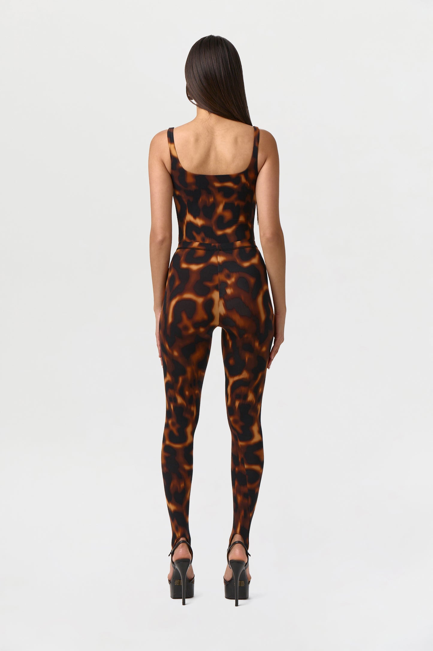 Naked Print Scoop Tank Bodysuit