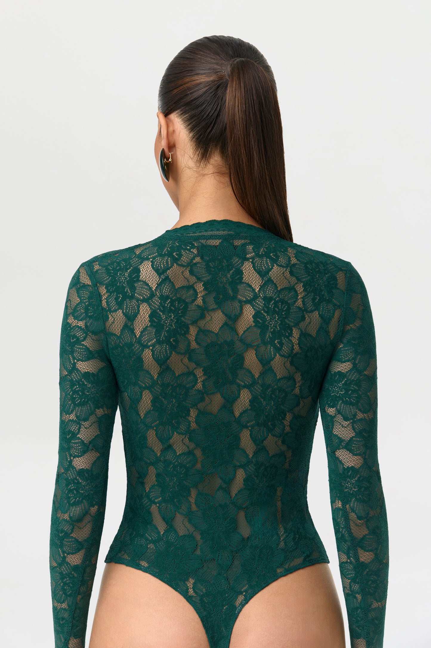 Stretch Lace V-Neck Bodysuit