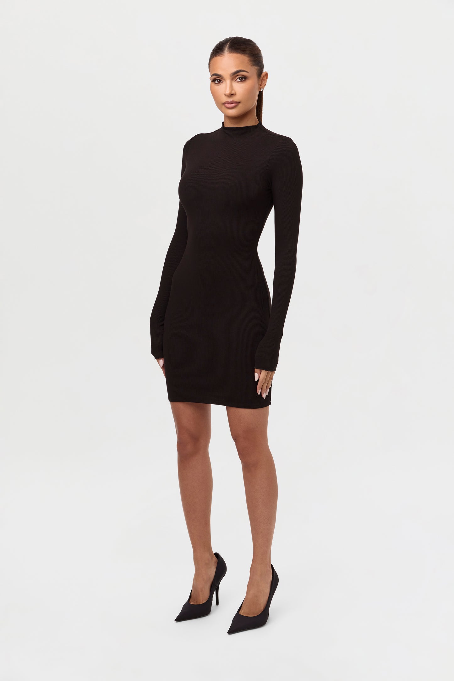 the ribbed mini dress