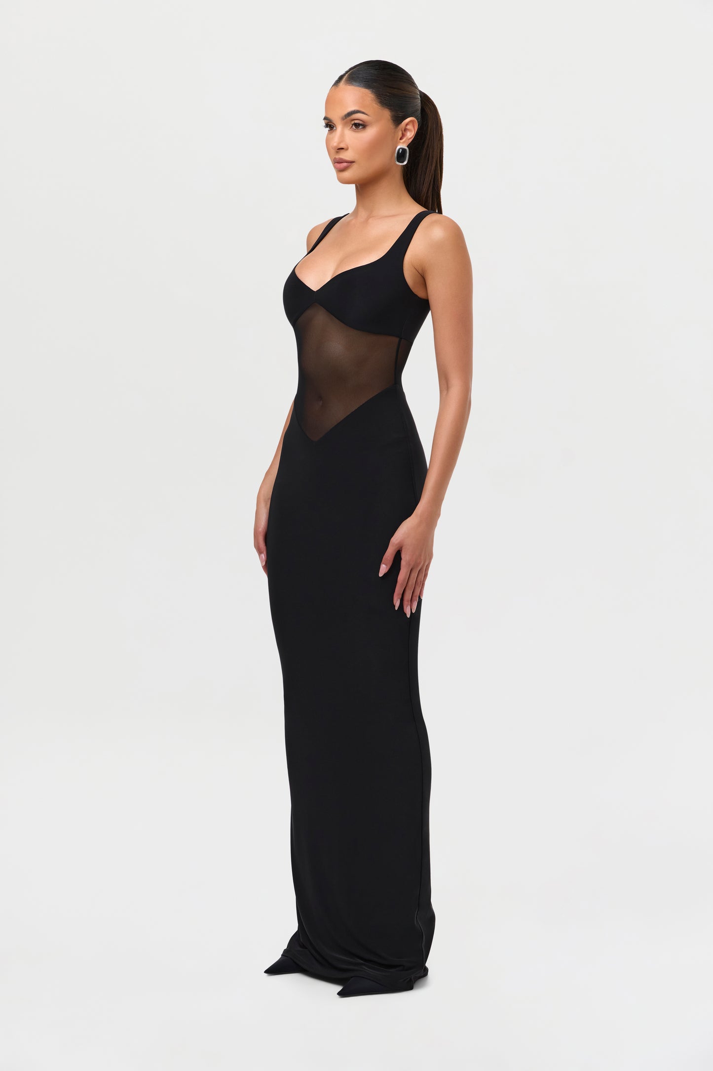 Hourglass Mesh Contrast Dress