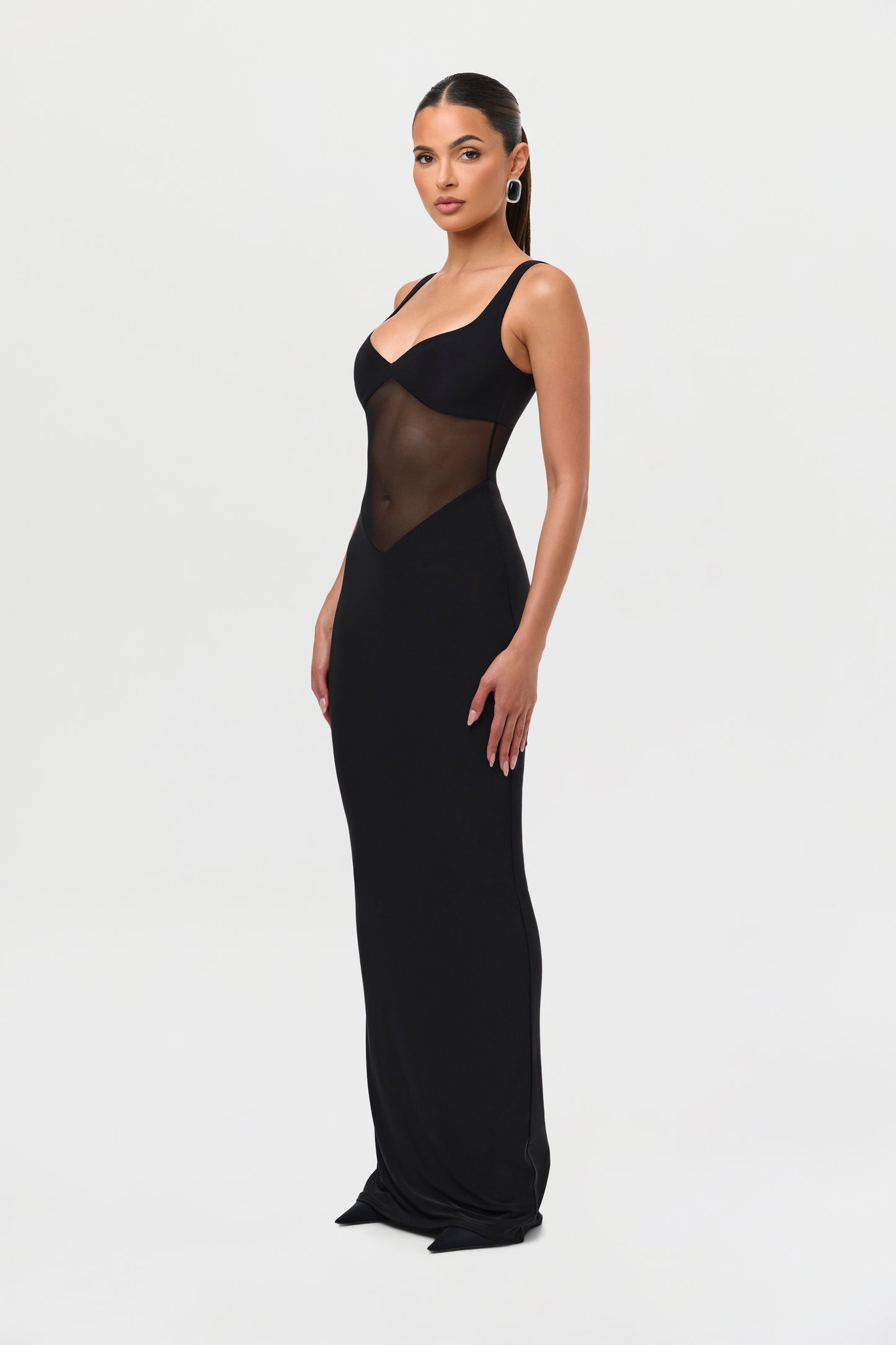 Hourglass Mesh Contrast Dress