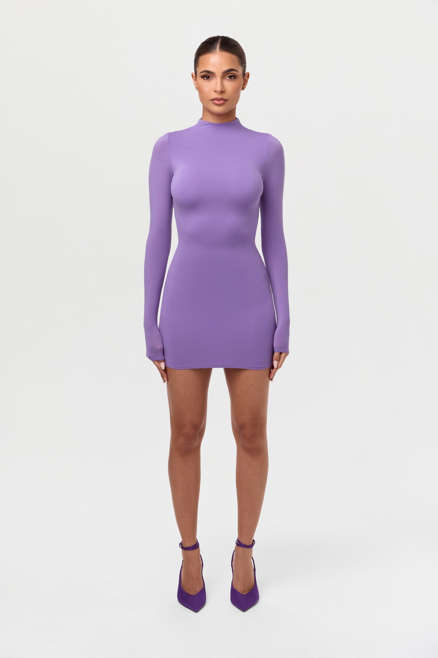 Naked Mock Neck Mini Dress