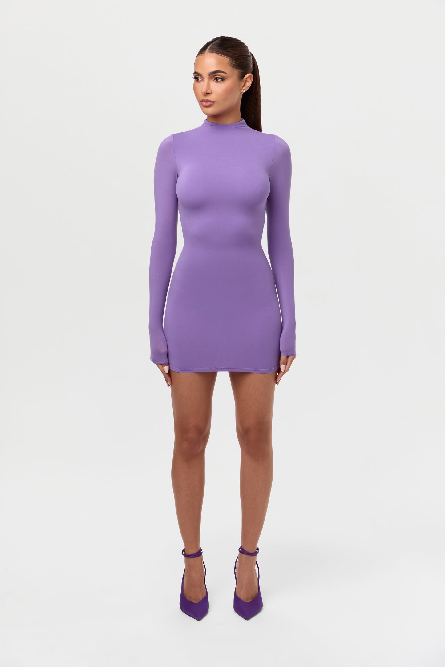 Naked Mock Neck Mini Dress