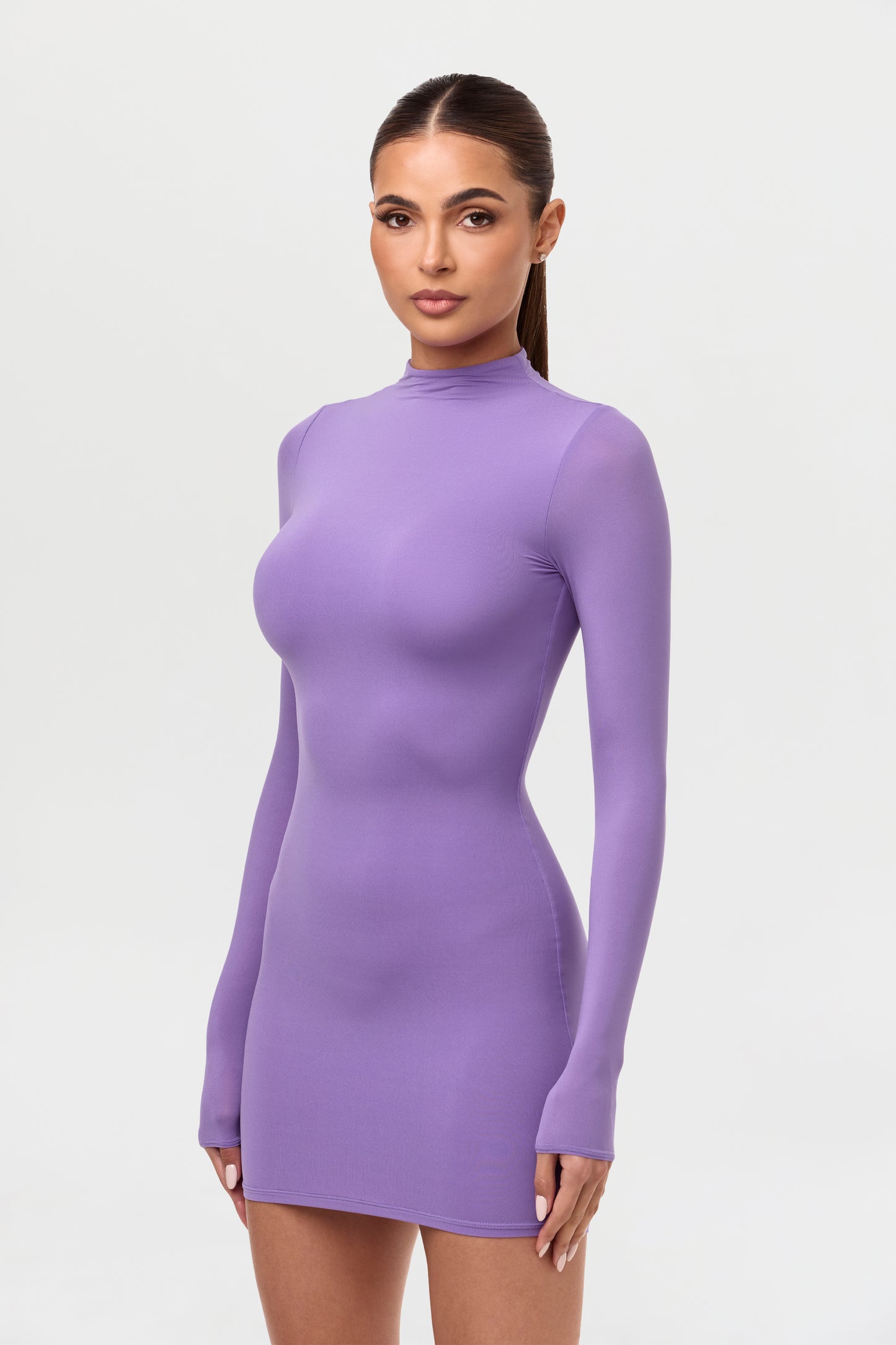 Naked Mock Neck Mini Dress