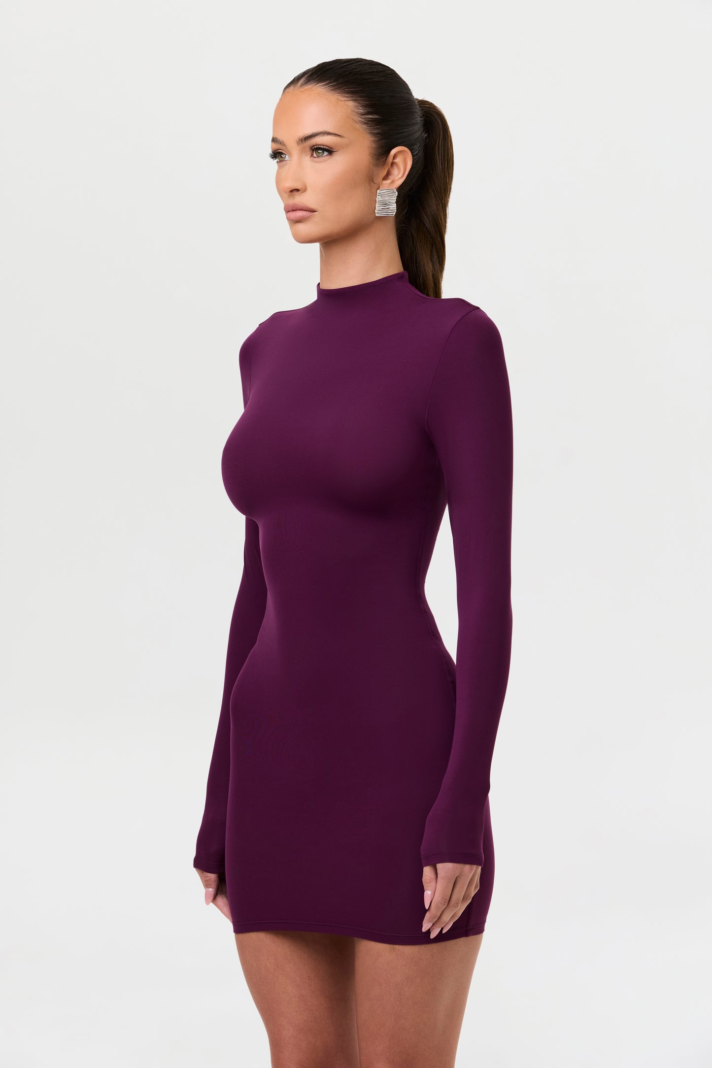 Naked Mock Neck Mini Dress