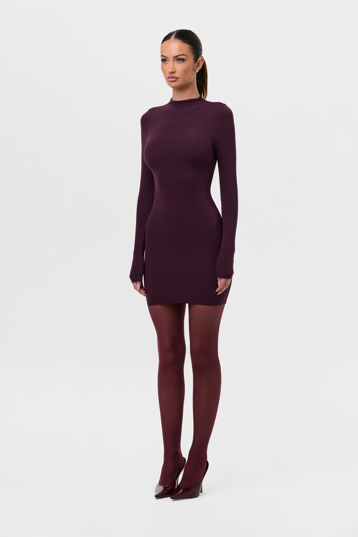 Naked Mock Neck Mini Dress