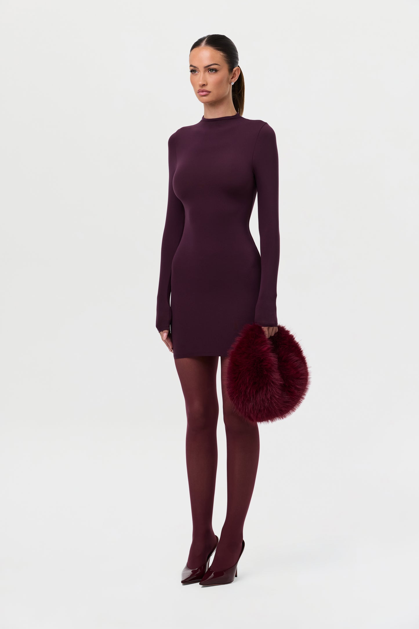 Naked Mock Neck Mini Dress