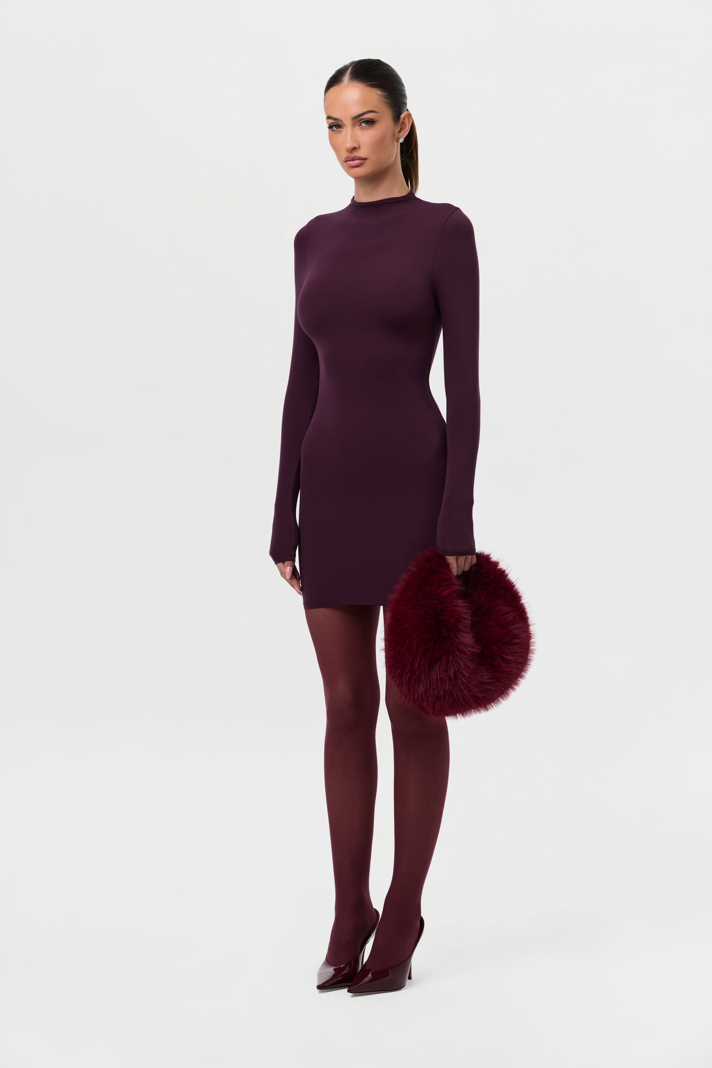 Naked Mock Neck Mini Dress