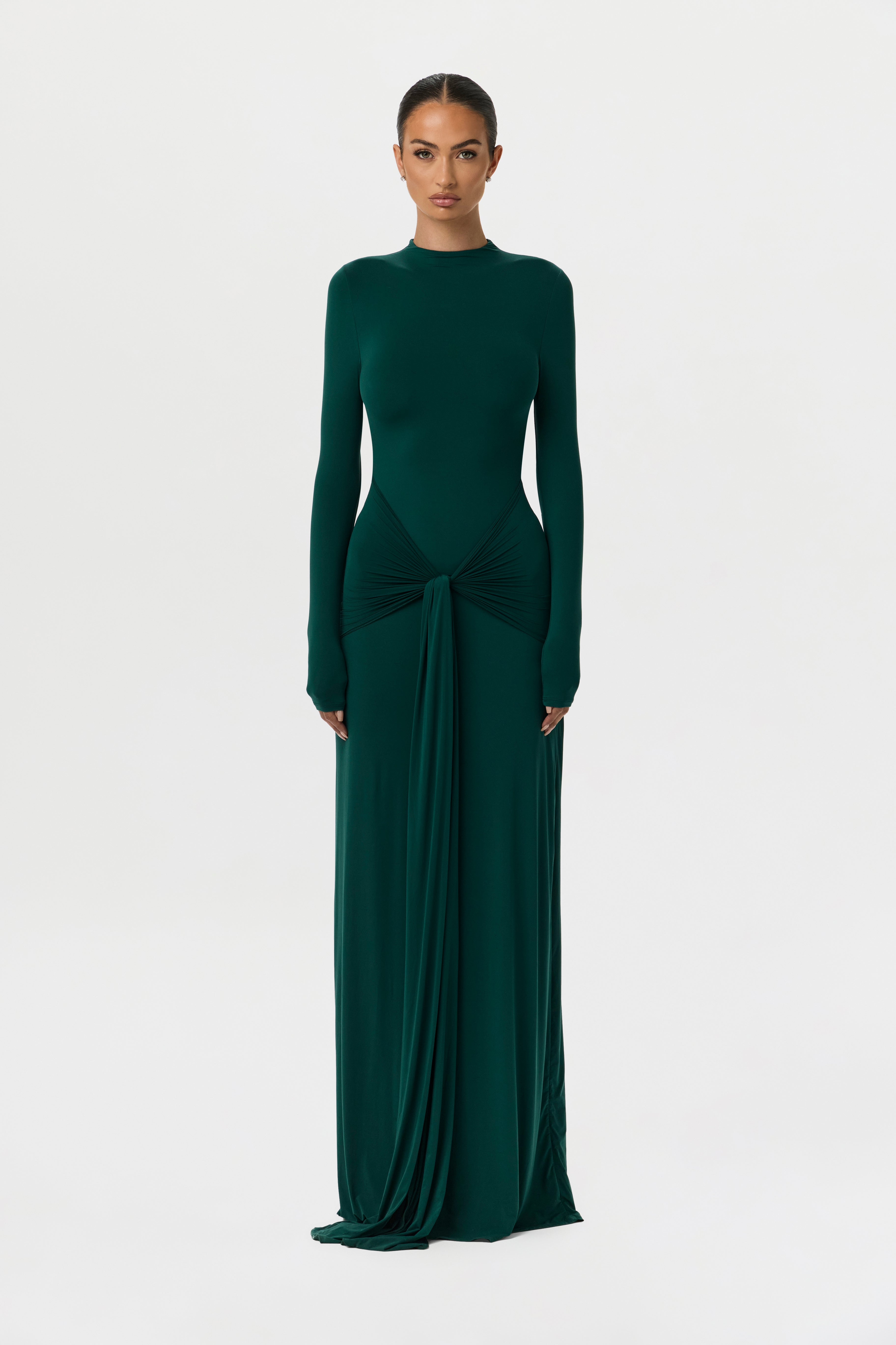 Naked Mock Neck Drape Tie Dress Naked Wardrobe Naked Mock Neck Drape Tie Dress Naked Wardrobe