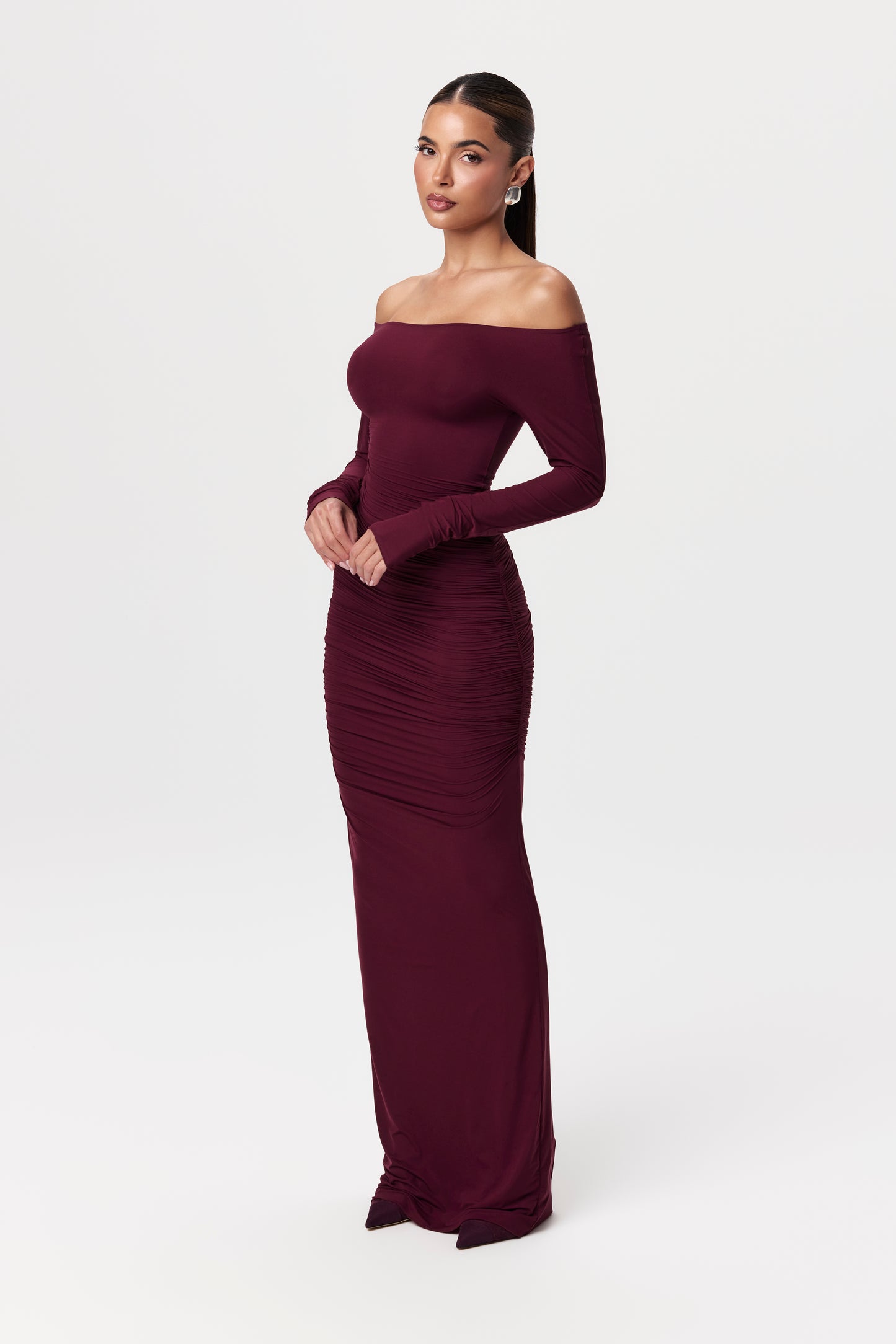 Naked Off-Shoulder Maxi Dress