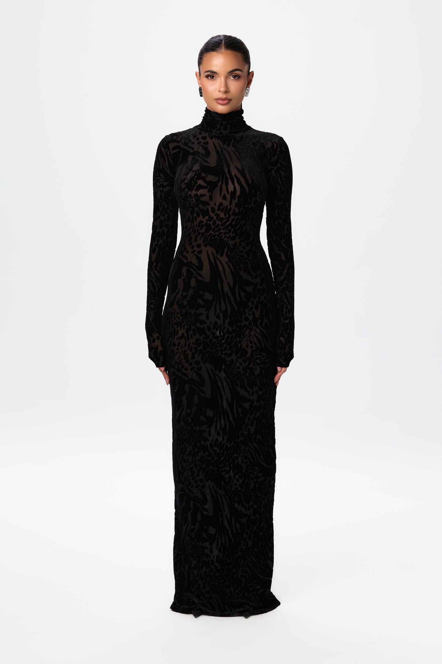 Burnout Longsleeve Maxi Dress