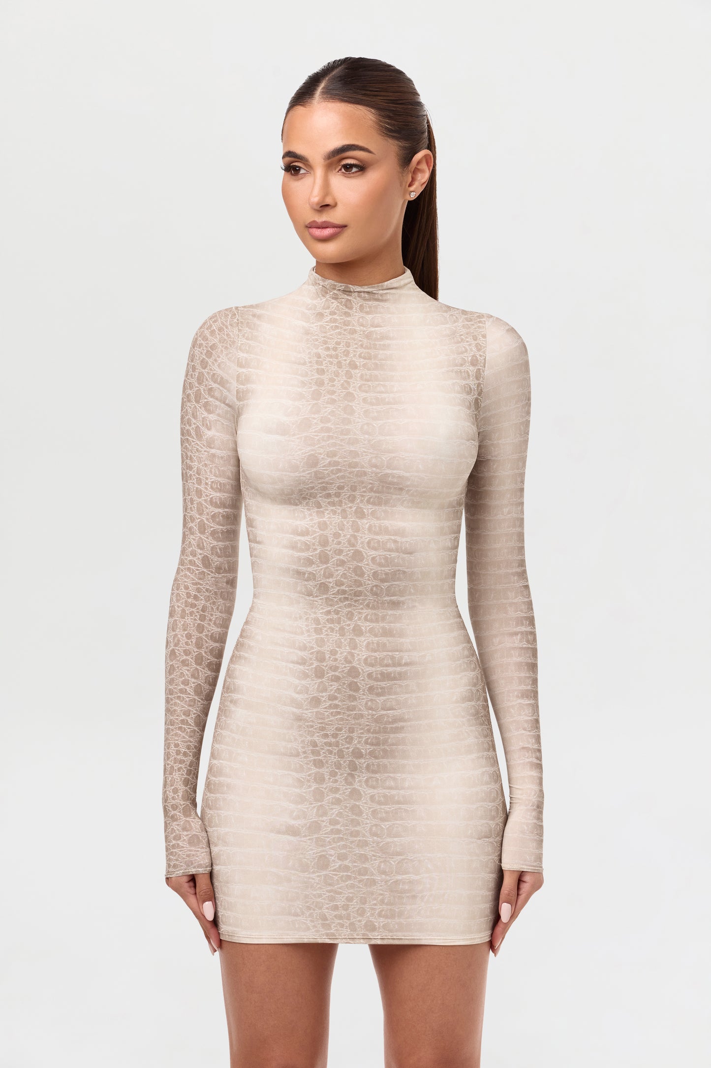 Naked Print Mini Dress