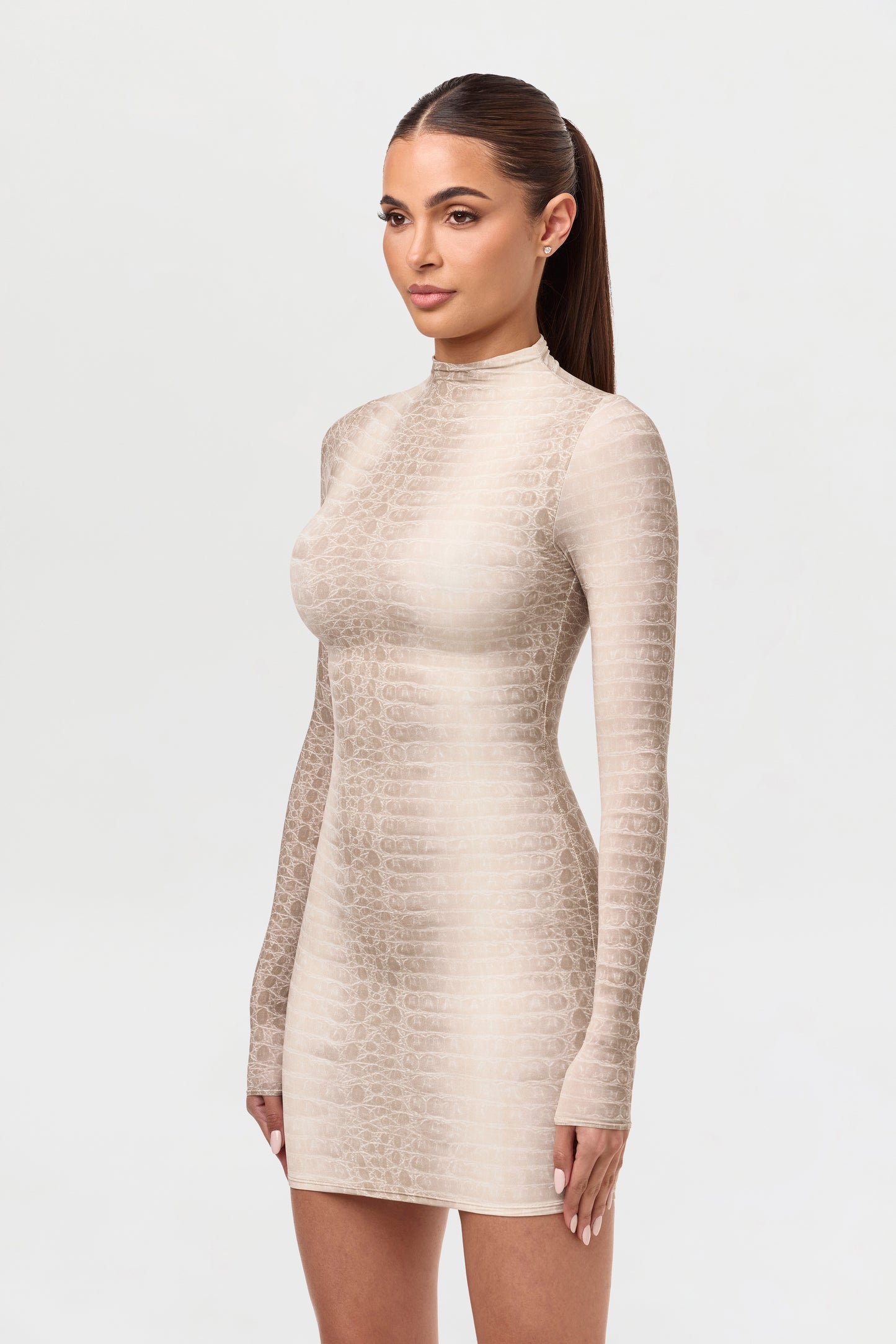 Naked Print Mini Dress