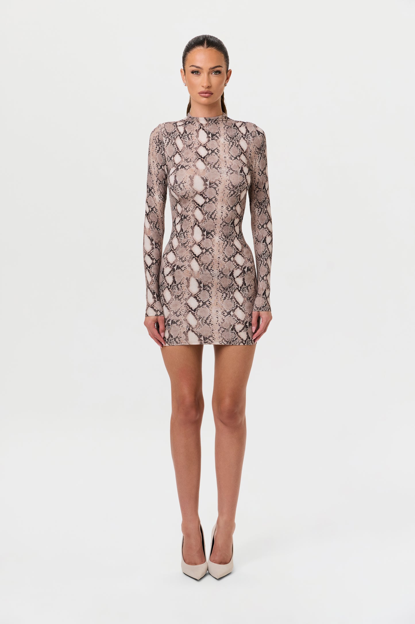 Naked Animal Print Mini Dress