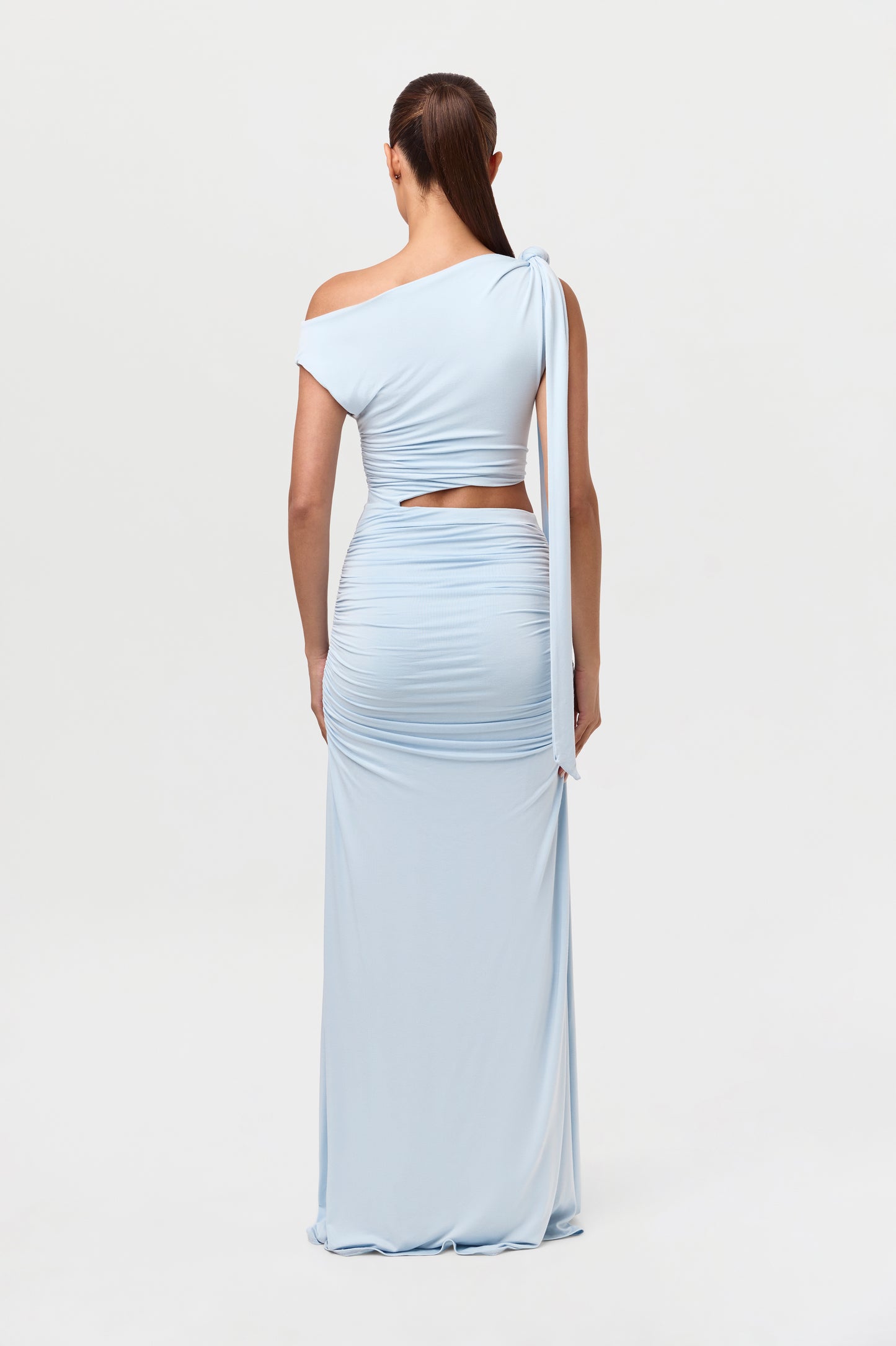 Smooth Off-Shoulder Asymmetric Dress