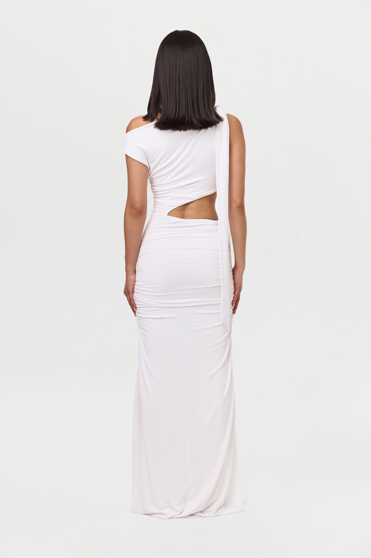 Smooth Off-Shoulder Asymmetric Dress