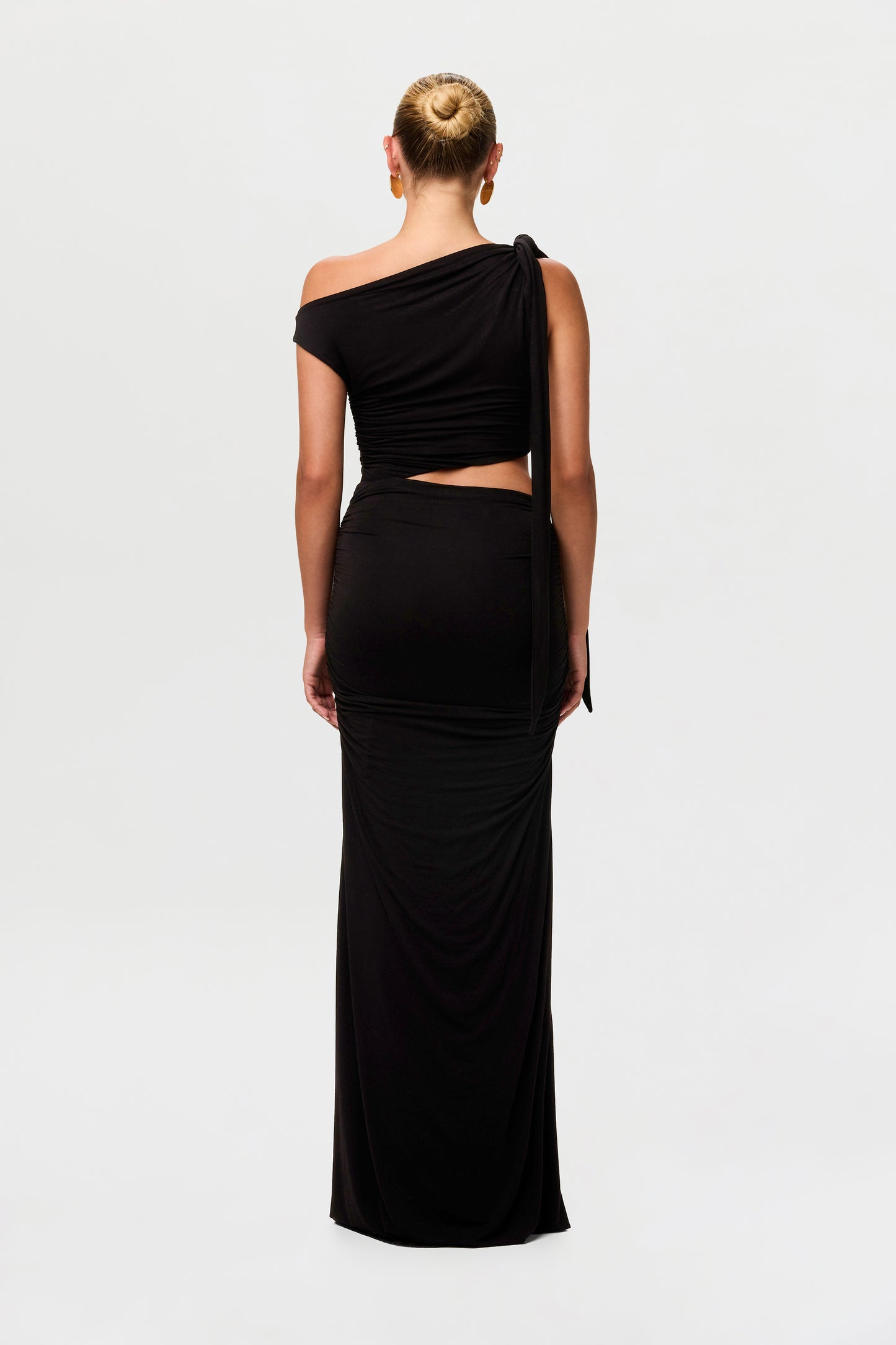 Smooth Off-Shoulder Asymmetric Dress