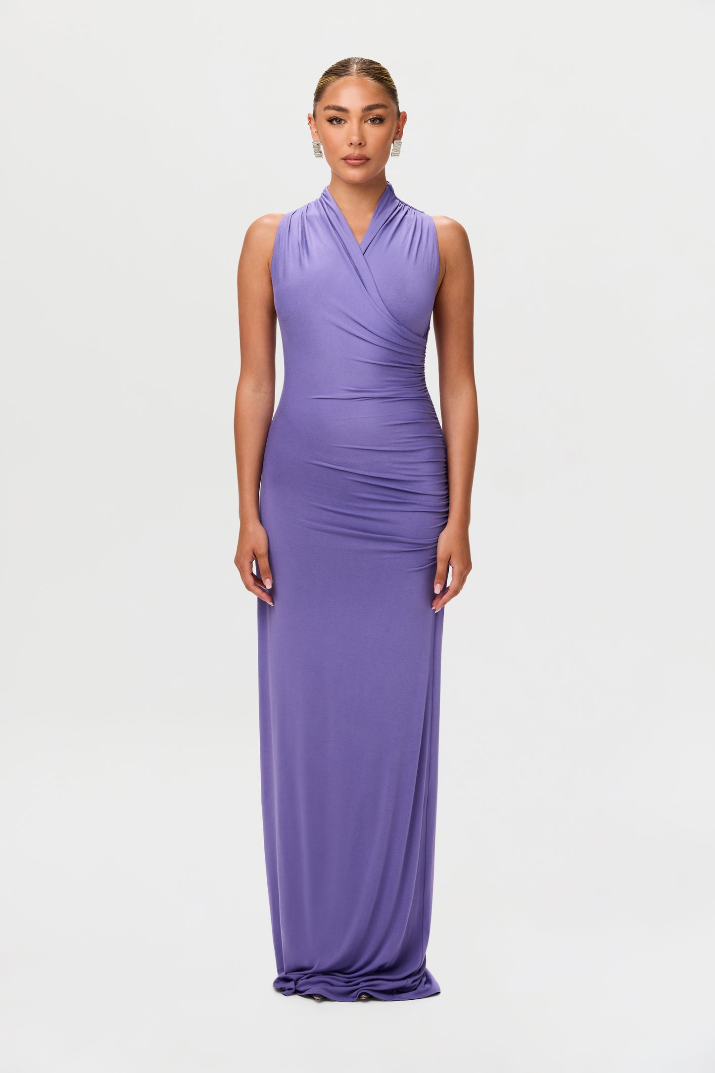 Smooth Sleeveless Overlay Maxi Dress