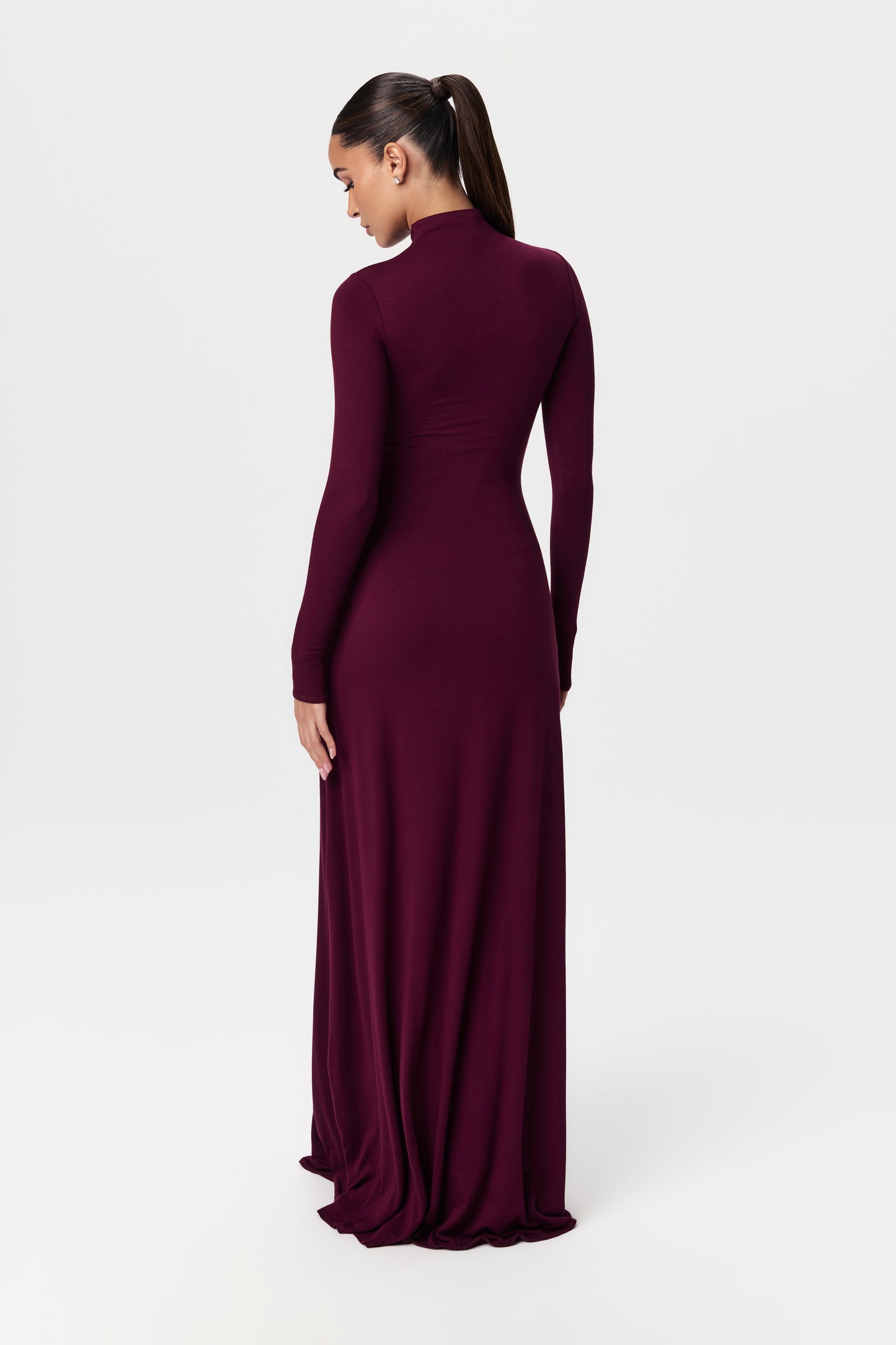 NW Mock Neck Long Sleeve Maxi Dress