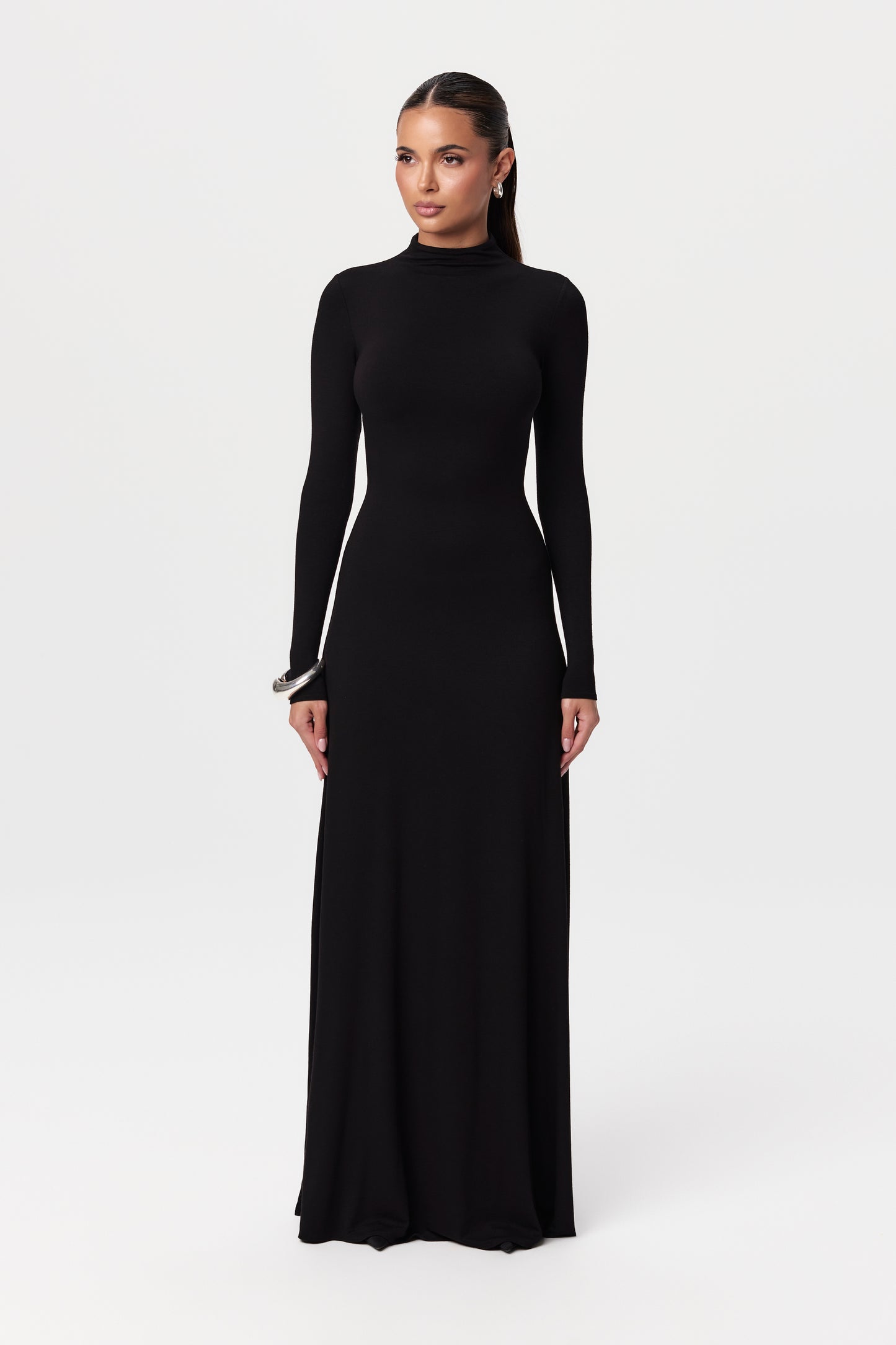 NW Mock Neck Long Sleeve Maxi Dress