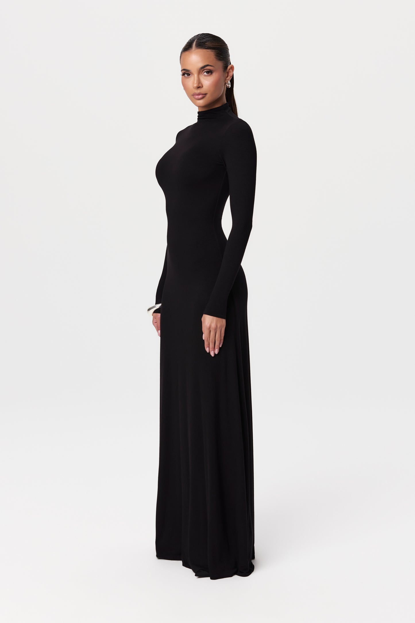 NW Mock Neck Long Sleeve Maxi Dress