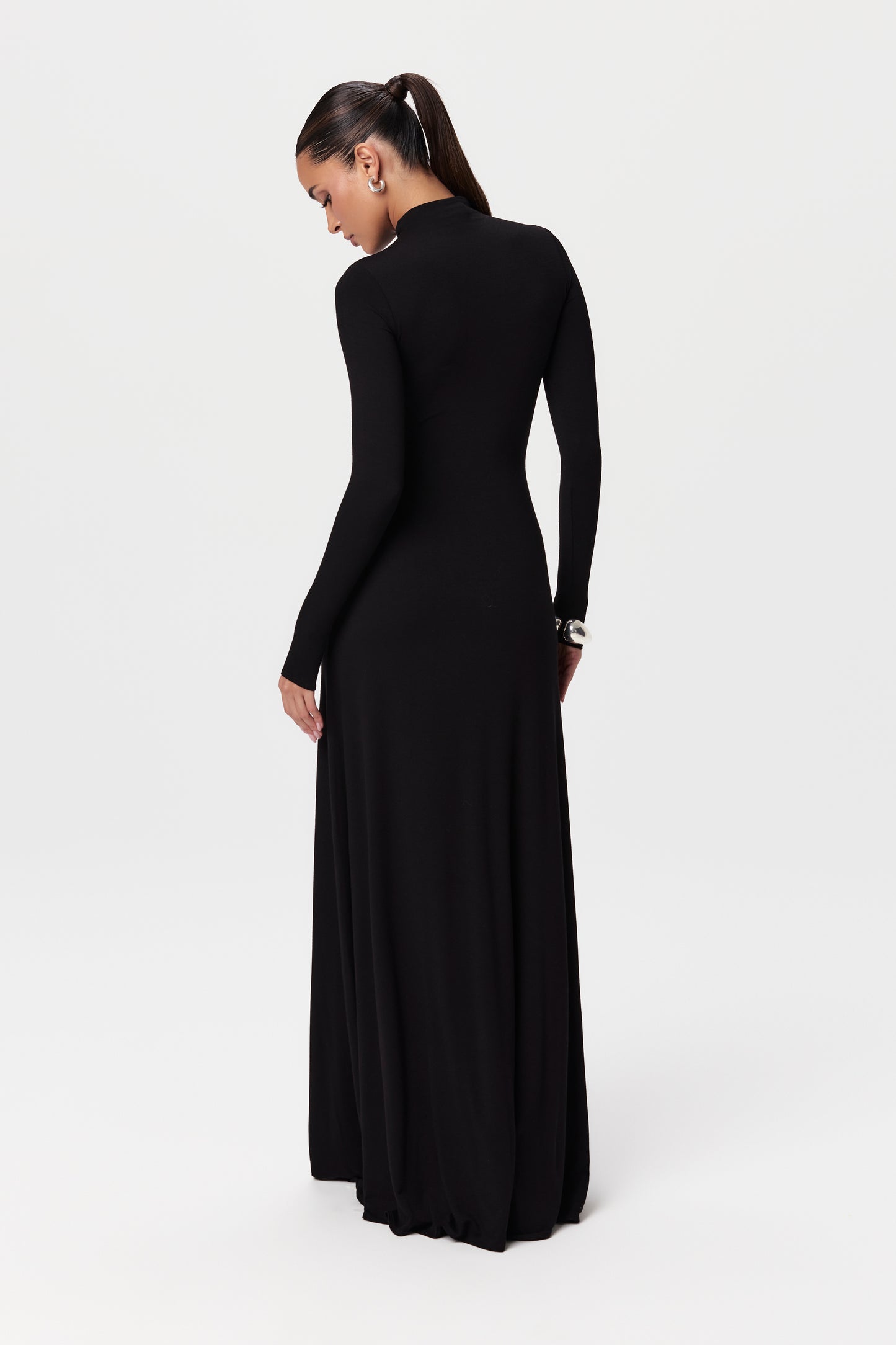 NW Mock Neck Long Sleeve Maxi Dress