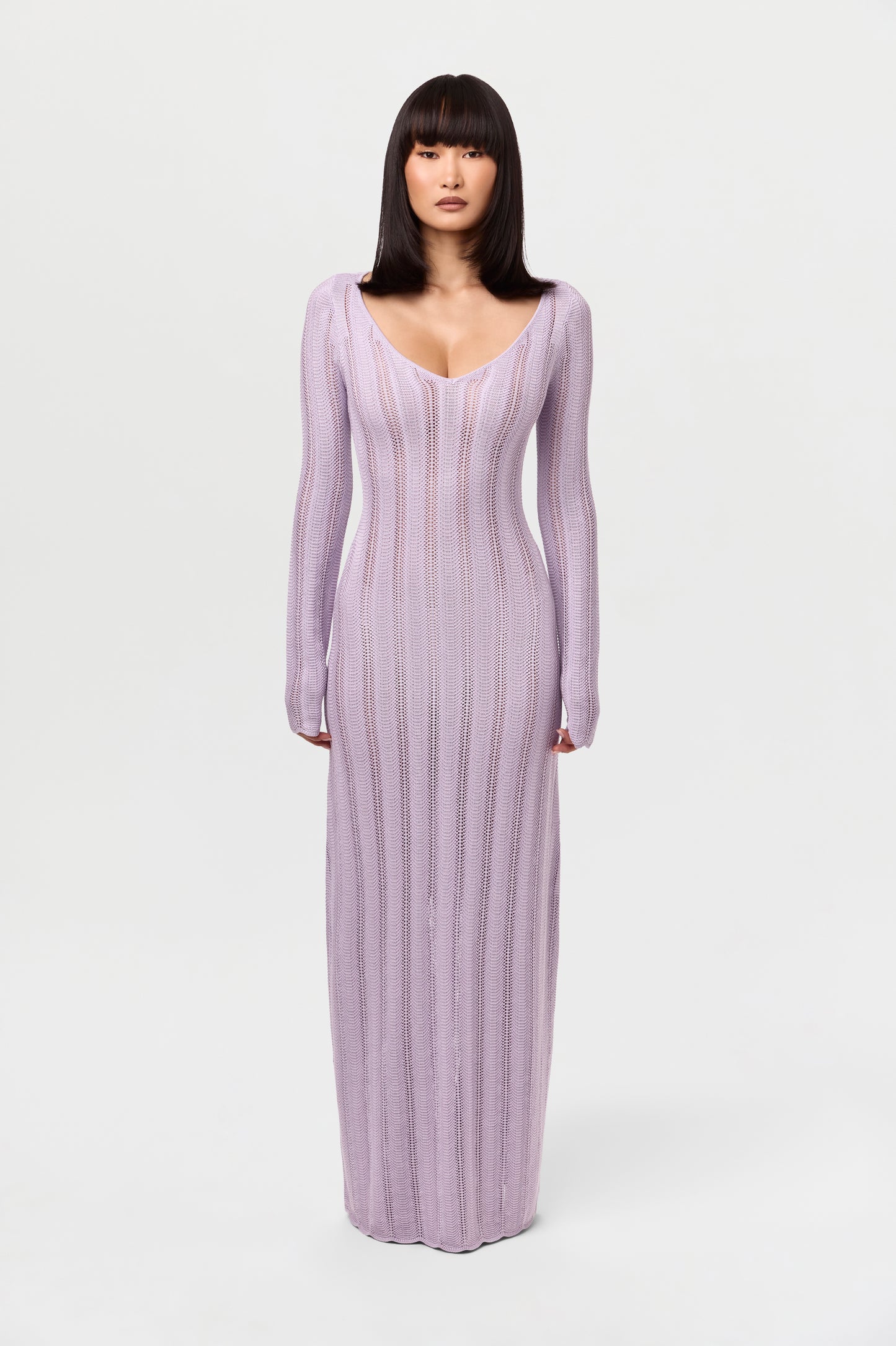 Knit V-Neck Maxi Dress