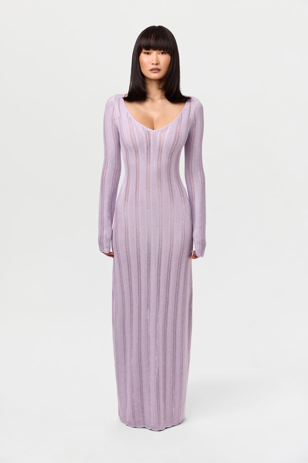 Knit V-Neck Maxi Dress