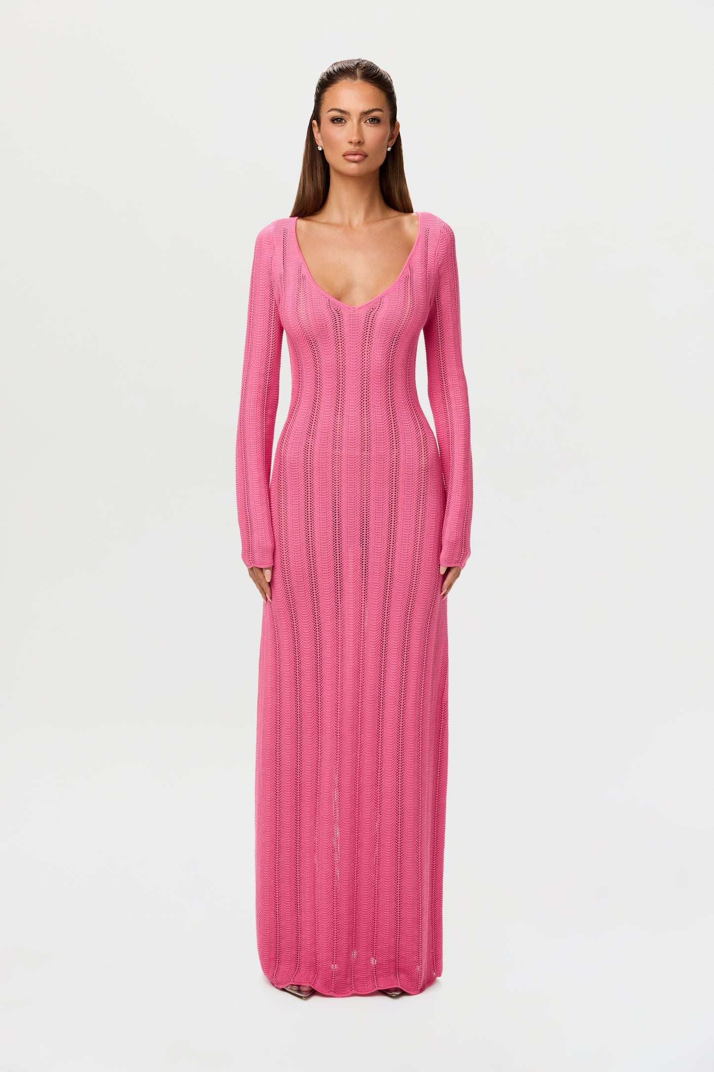 Knit V-Neck Maxi Dress