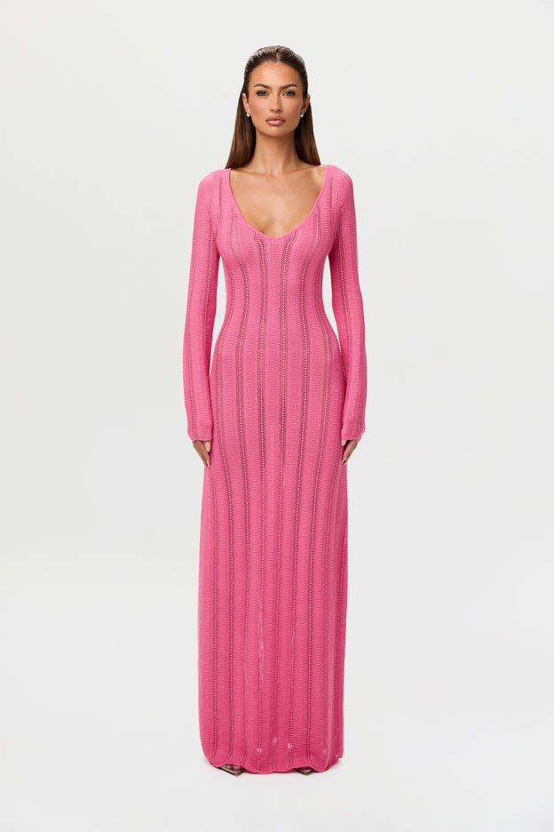 Knit V-Neck Maxi Dress