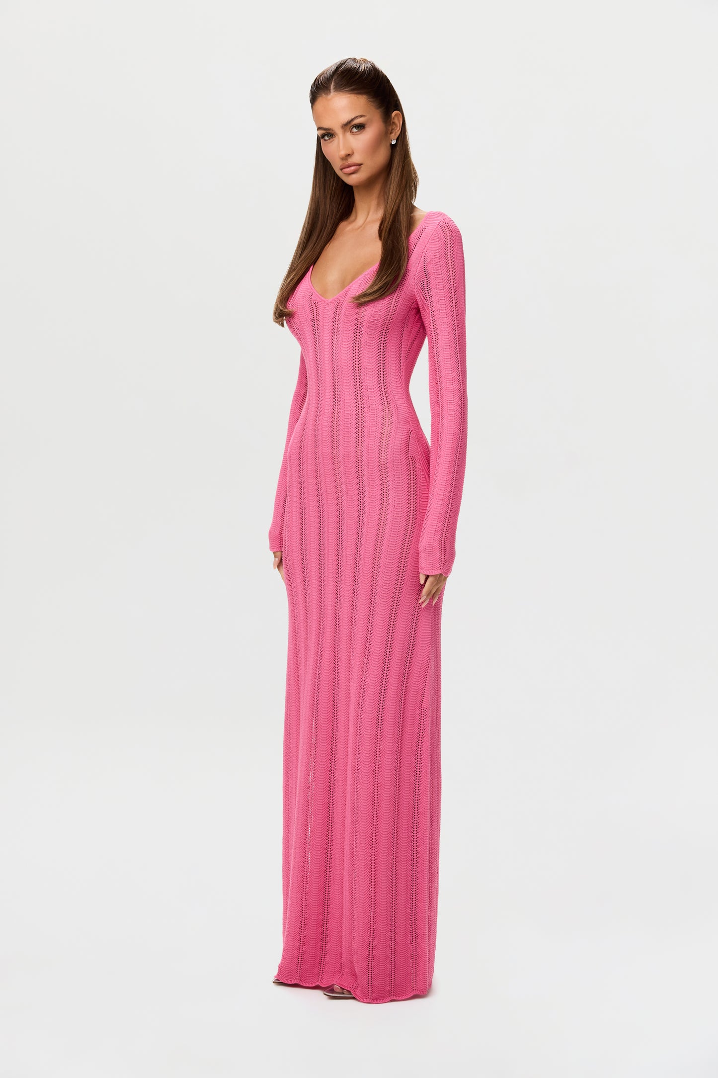 Knit V-Neck Maxi Dress