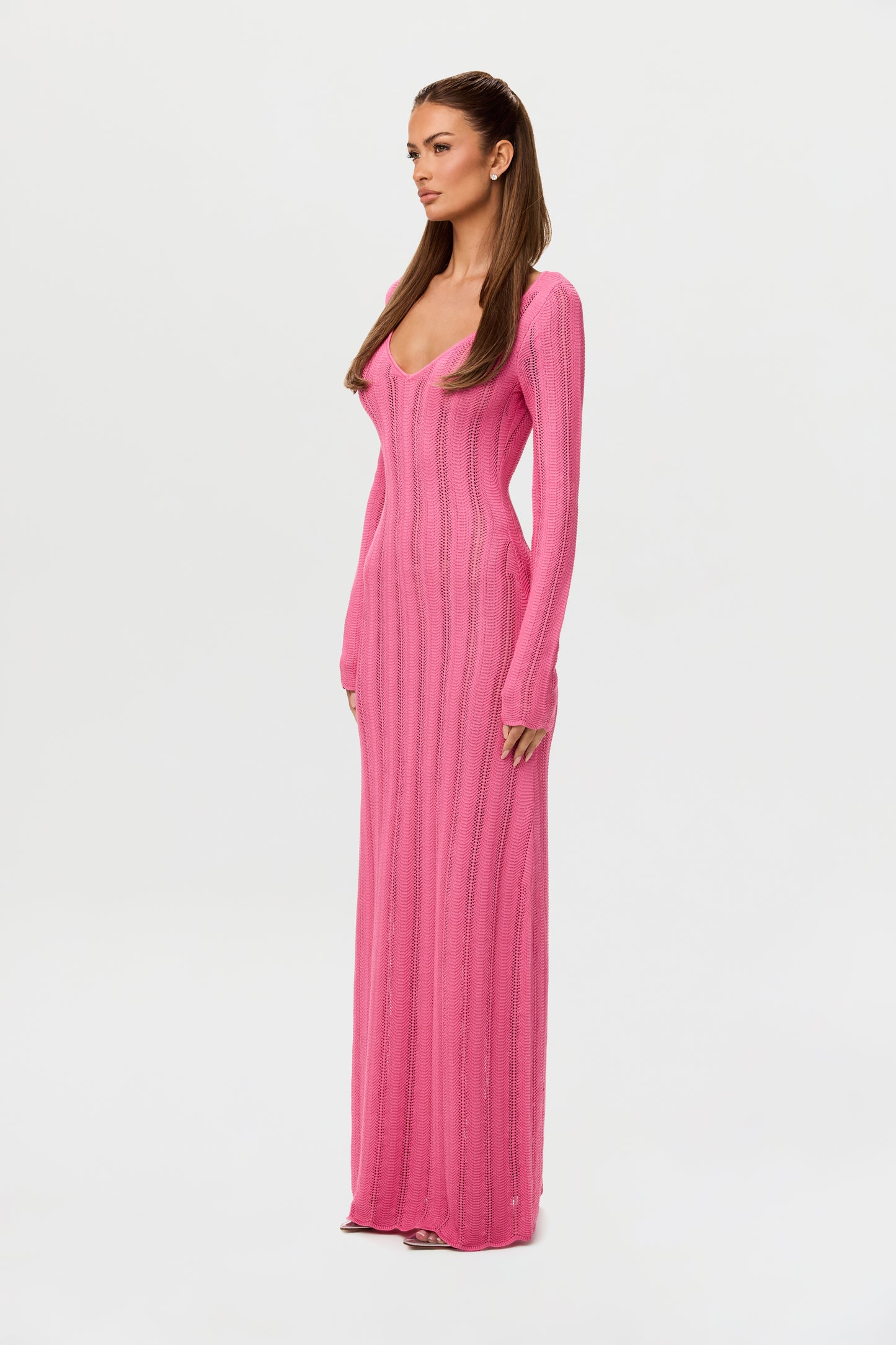 Knit V-Neck Maxi Dress
