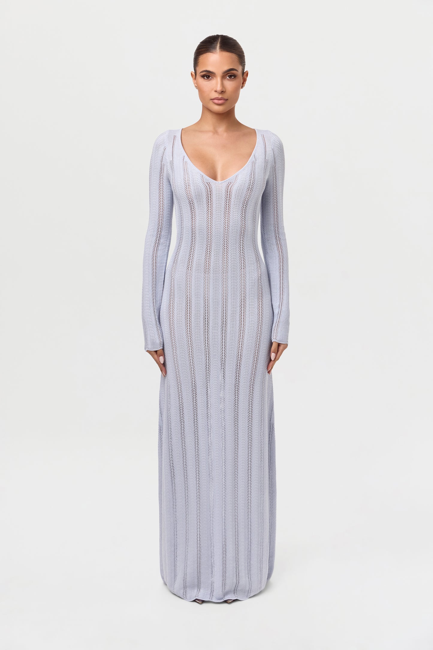 Knit V-Neck Maxi Dress