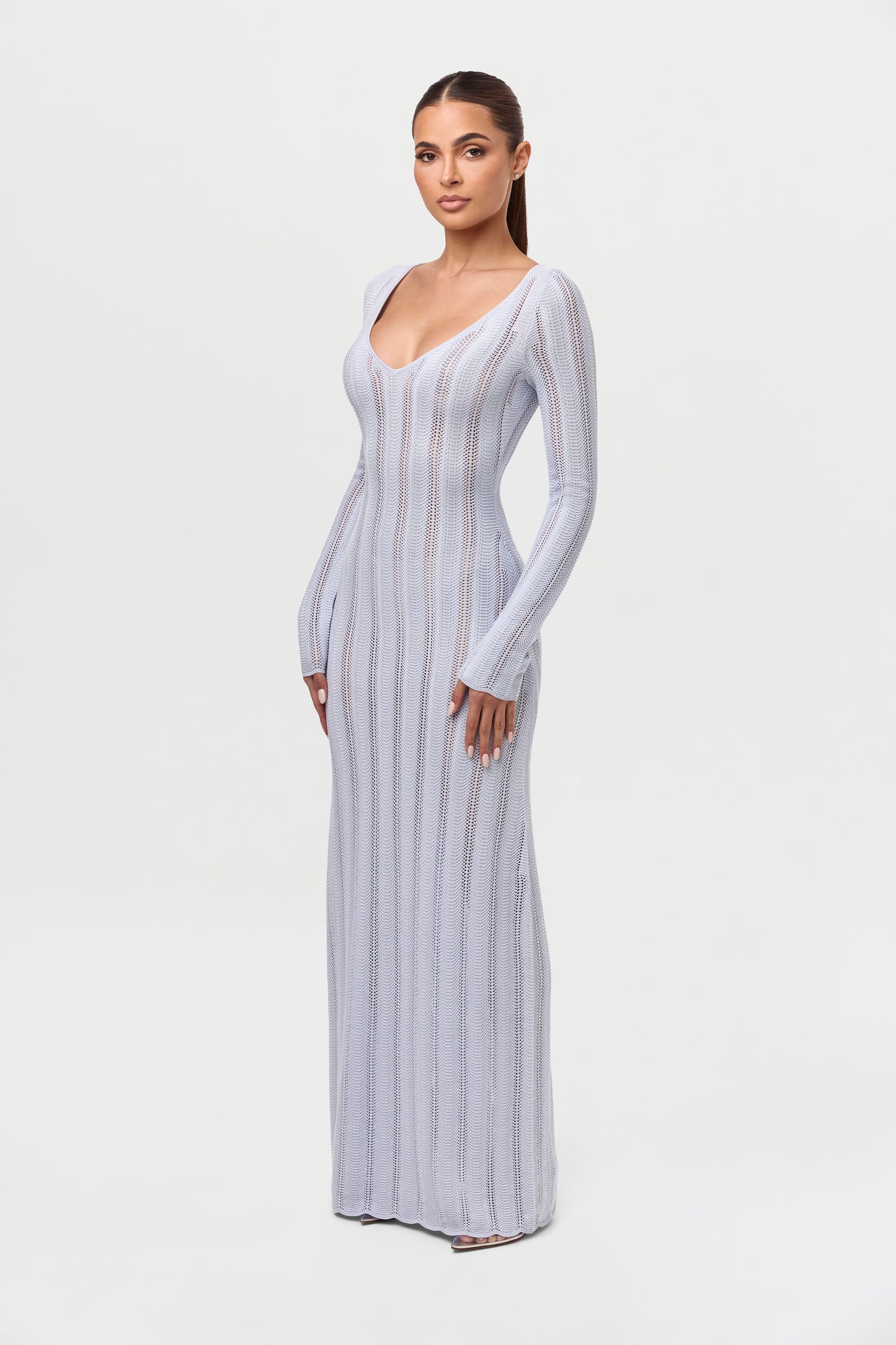 Knit V-Neck Maxi Dress