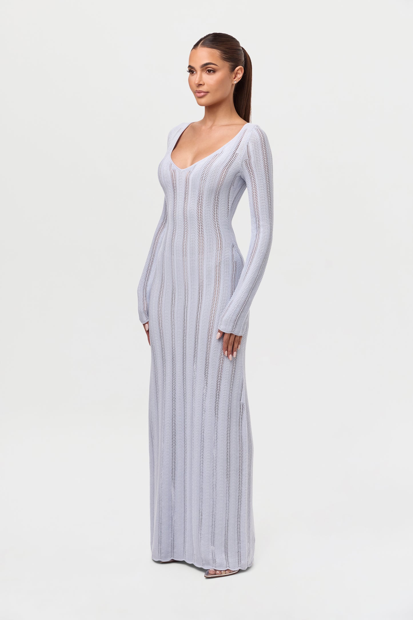 Knit V-Neck Maxi Dress