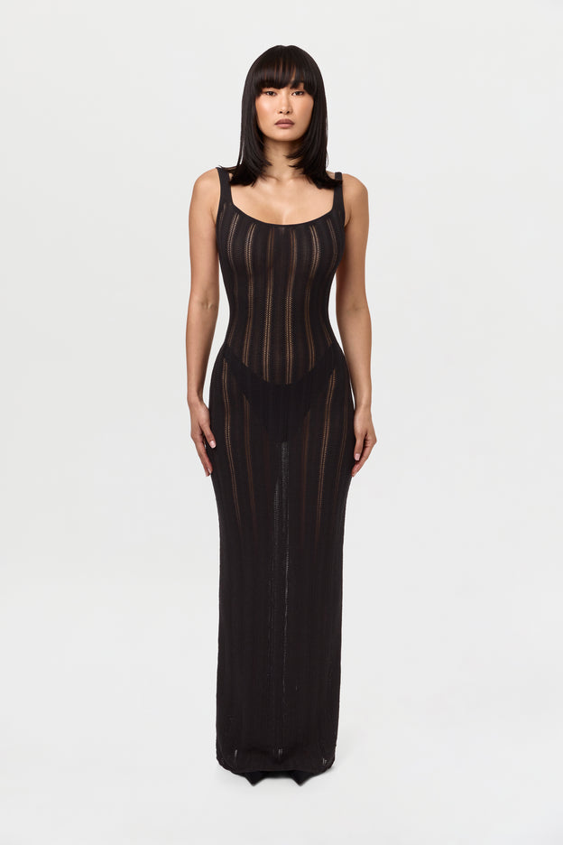 Knit Open Back Maxi Dress