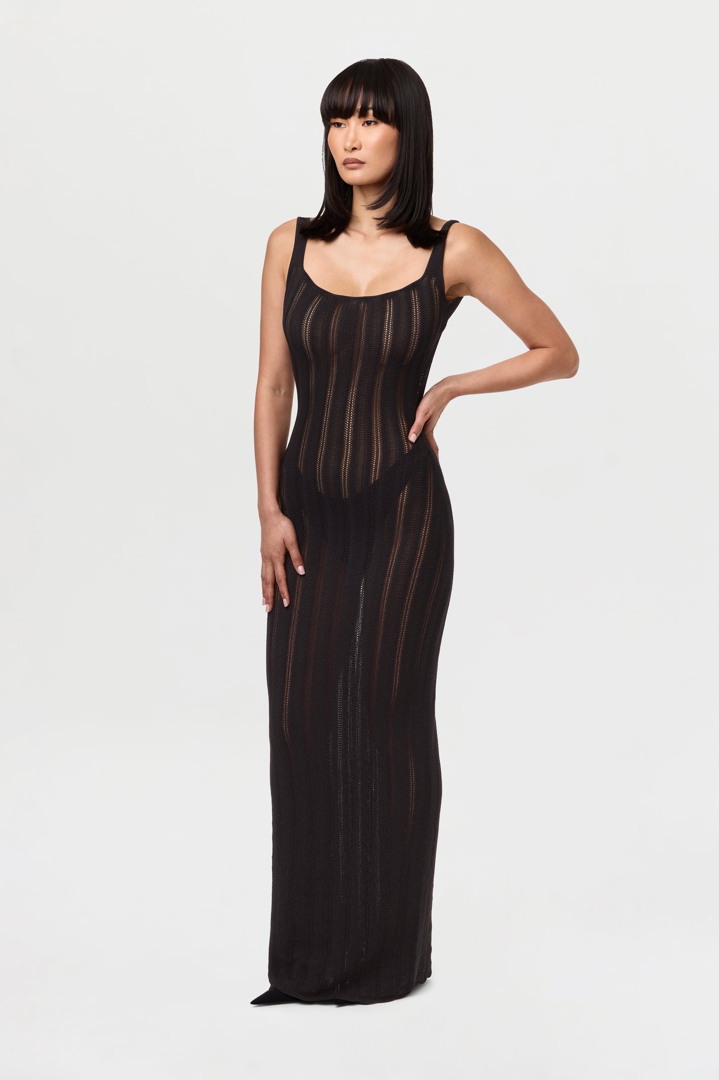 Knit Open Back Maxi Dress