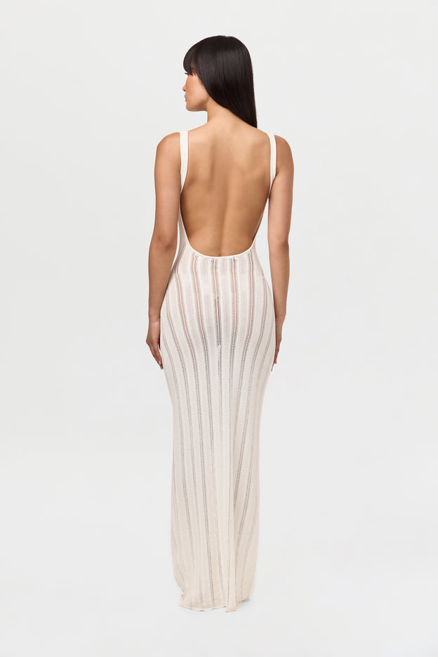 Knit Open Back Maxi Dress