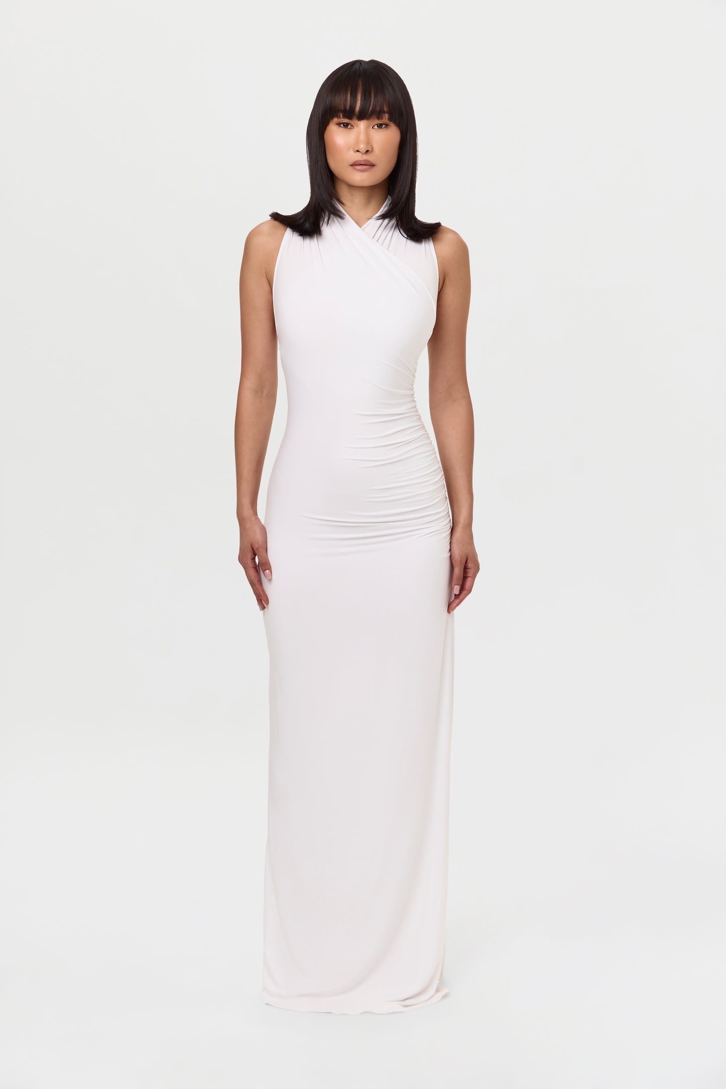 Smooth Sleeveless Overlay Maxi Dress