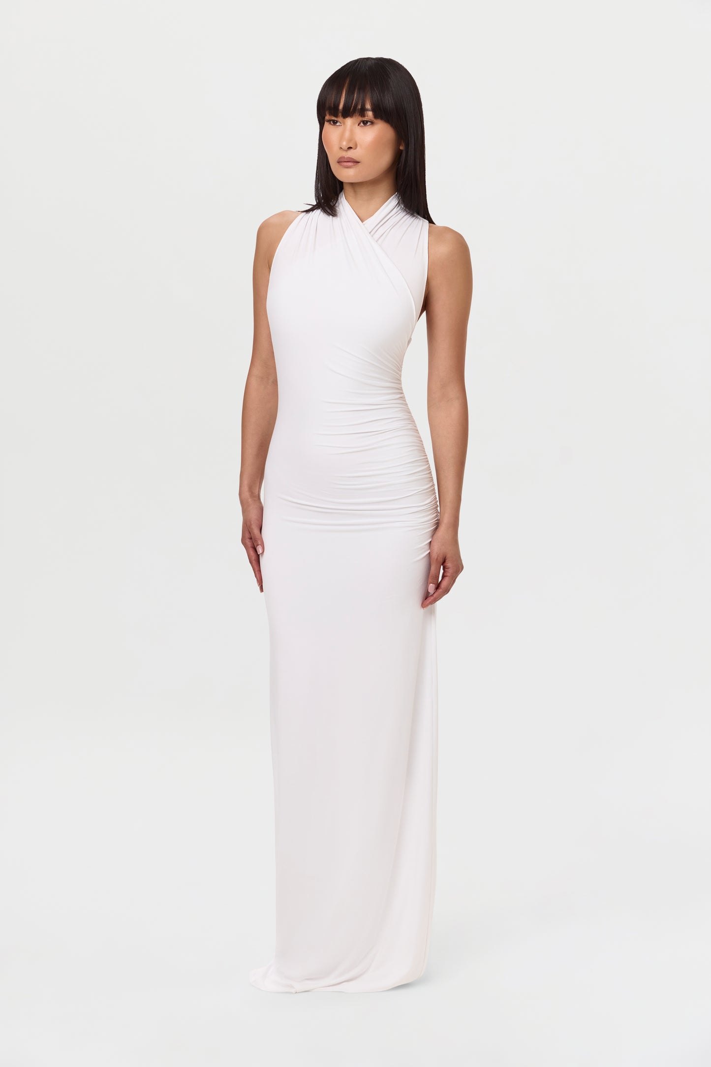 Smooth Sleeveless Overlay Maxi Dress